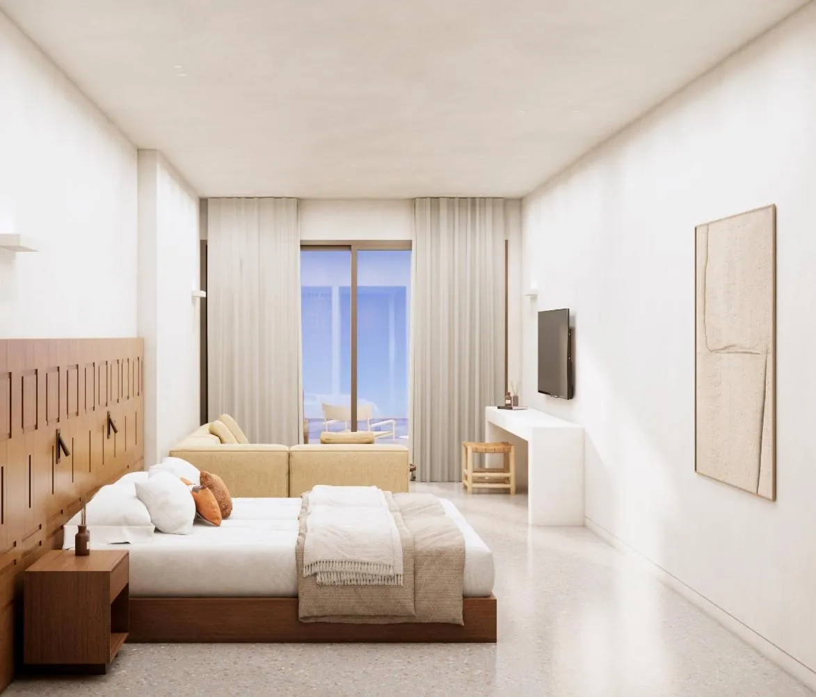 Bedroom, Bed in Tinos Beach Hotel