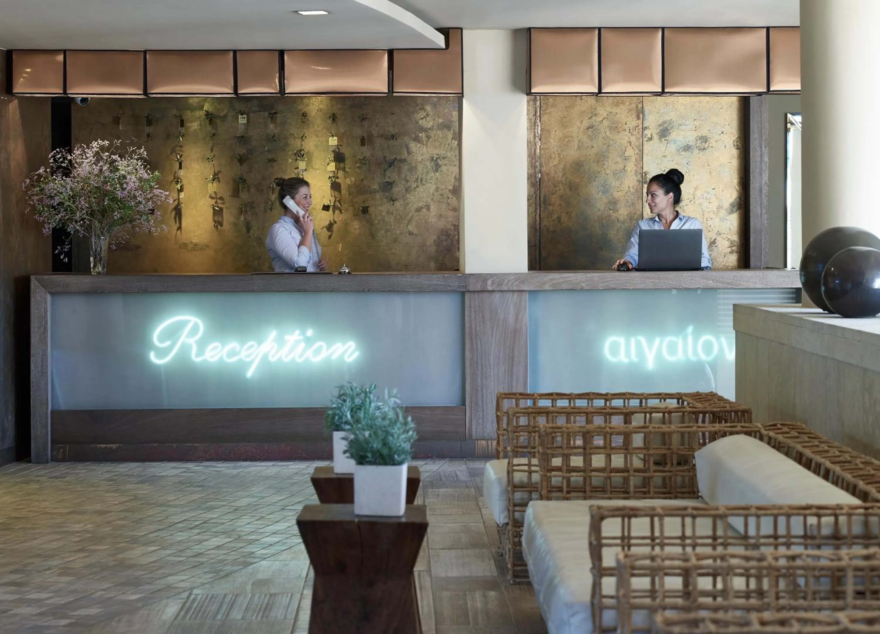 Lobby or reception in Aegeon Beach Hotel