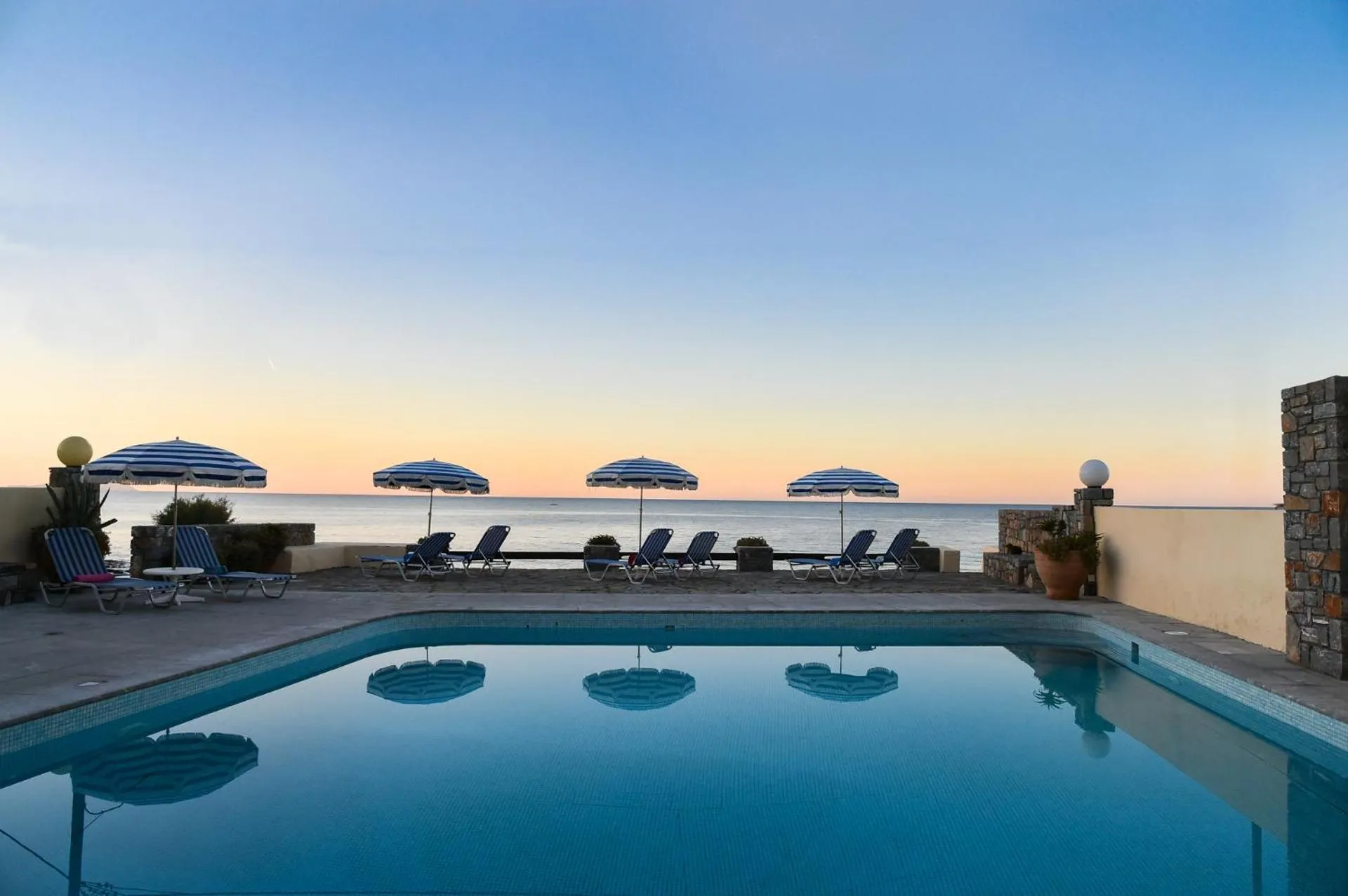 Pool view in Porto Sisi Hotel Apartments