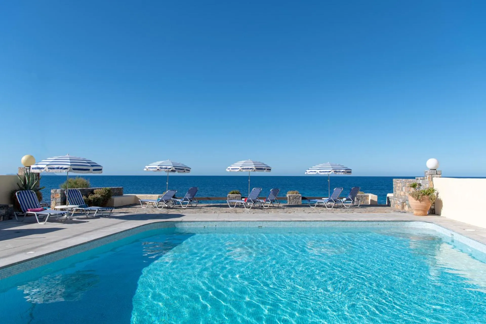 Pool view in Porto Sisi Hotel Apartments