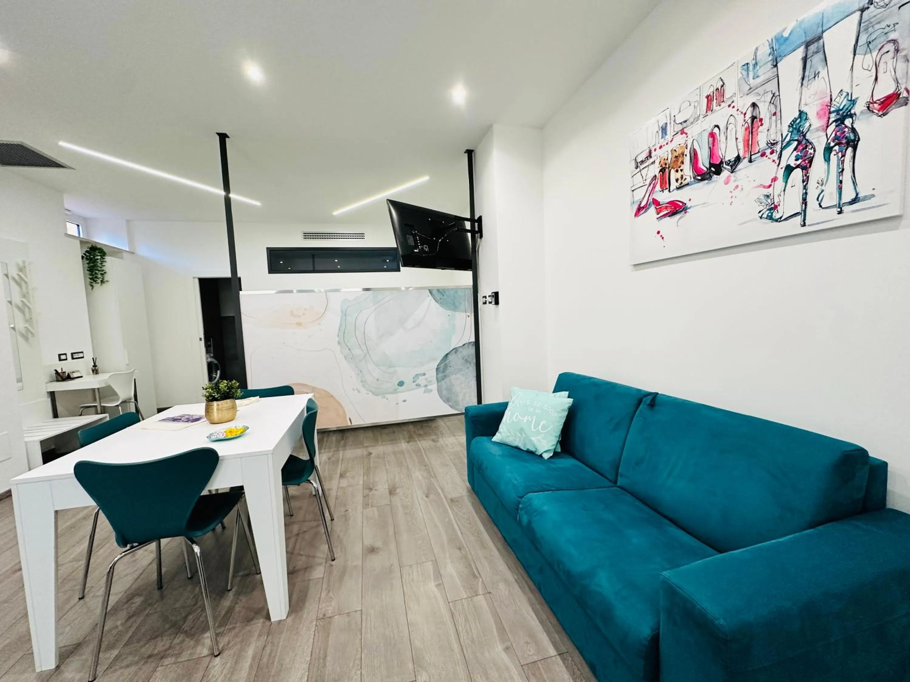 Seating area in San Saba Street Apartment 52