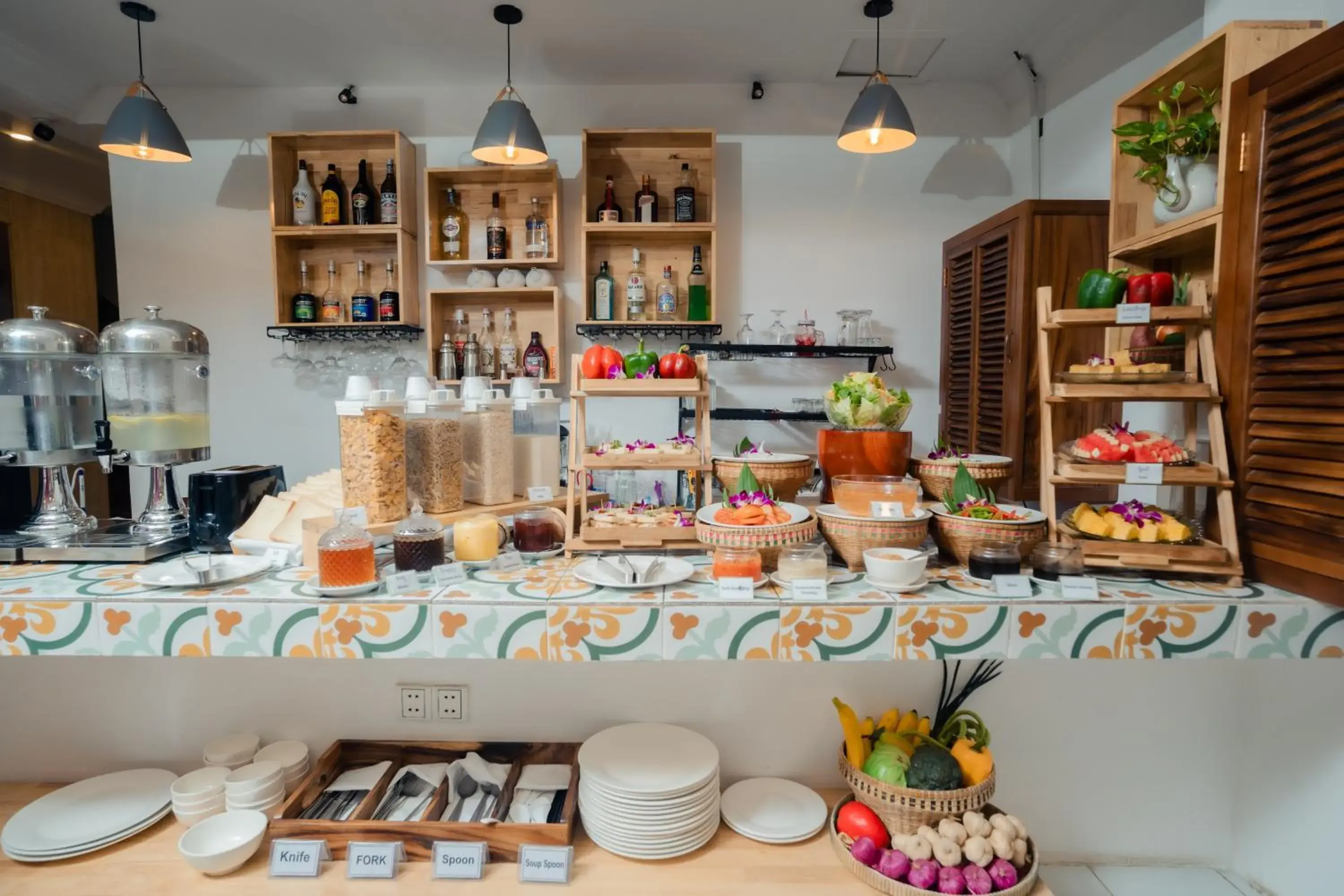 Buffet breakfast in White Corner Hotel Buffet breakfast in White Corner Hotel