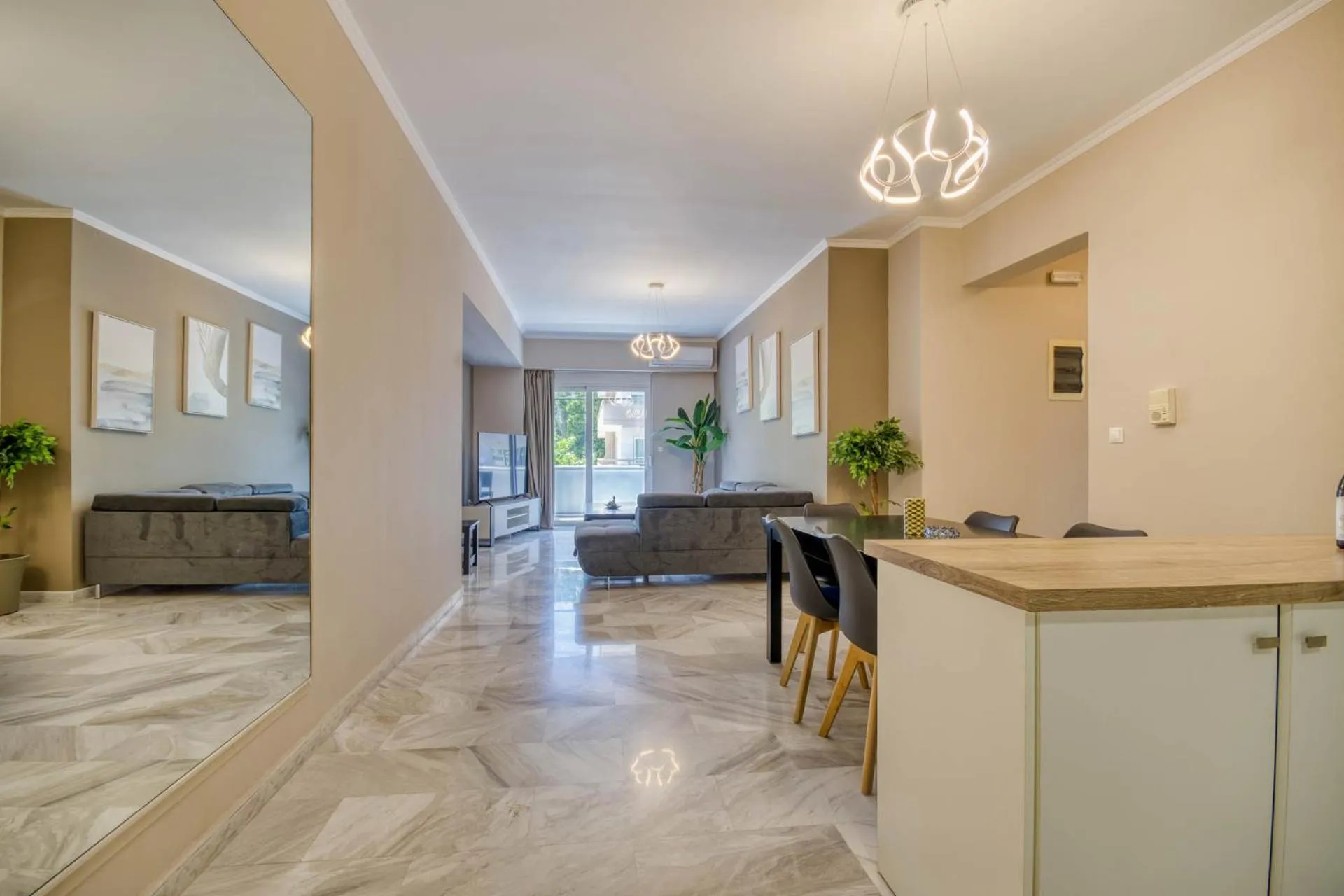 Living room in Rhodes Island Elli Beach Apartments