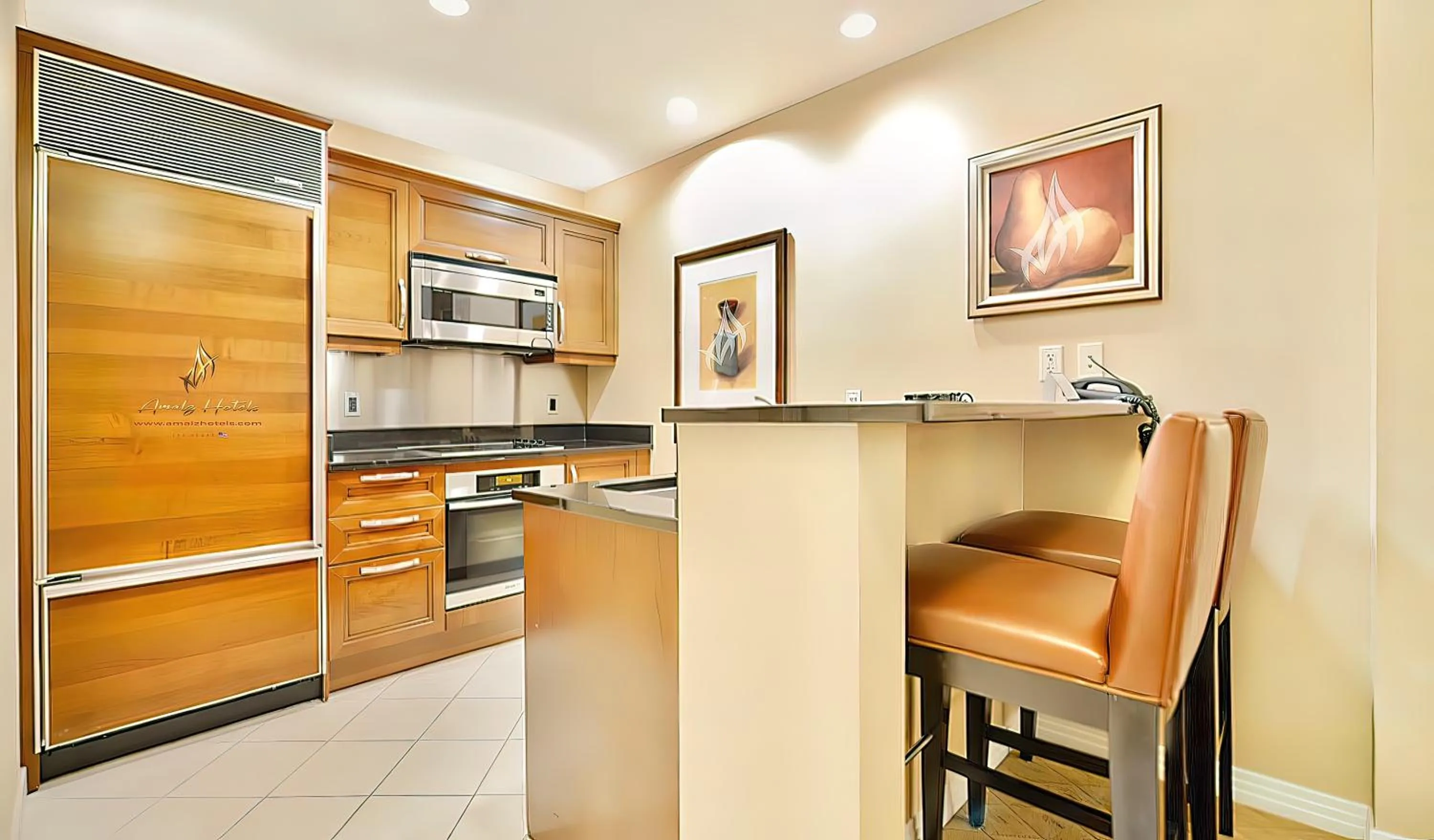 Kitchen or kitchenette in Amalz Balcony Suites at Mgm Signature !