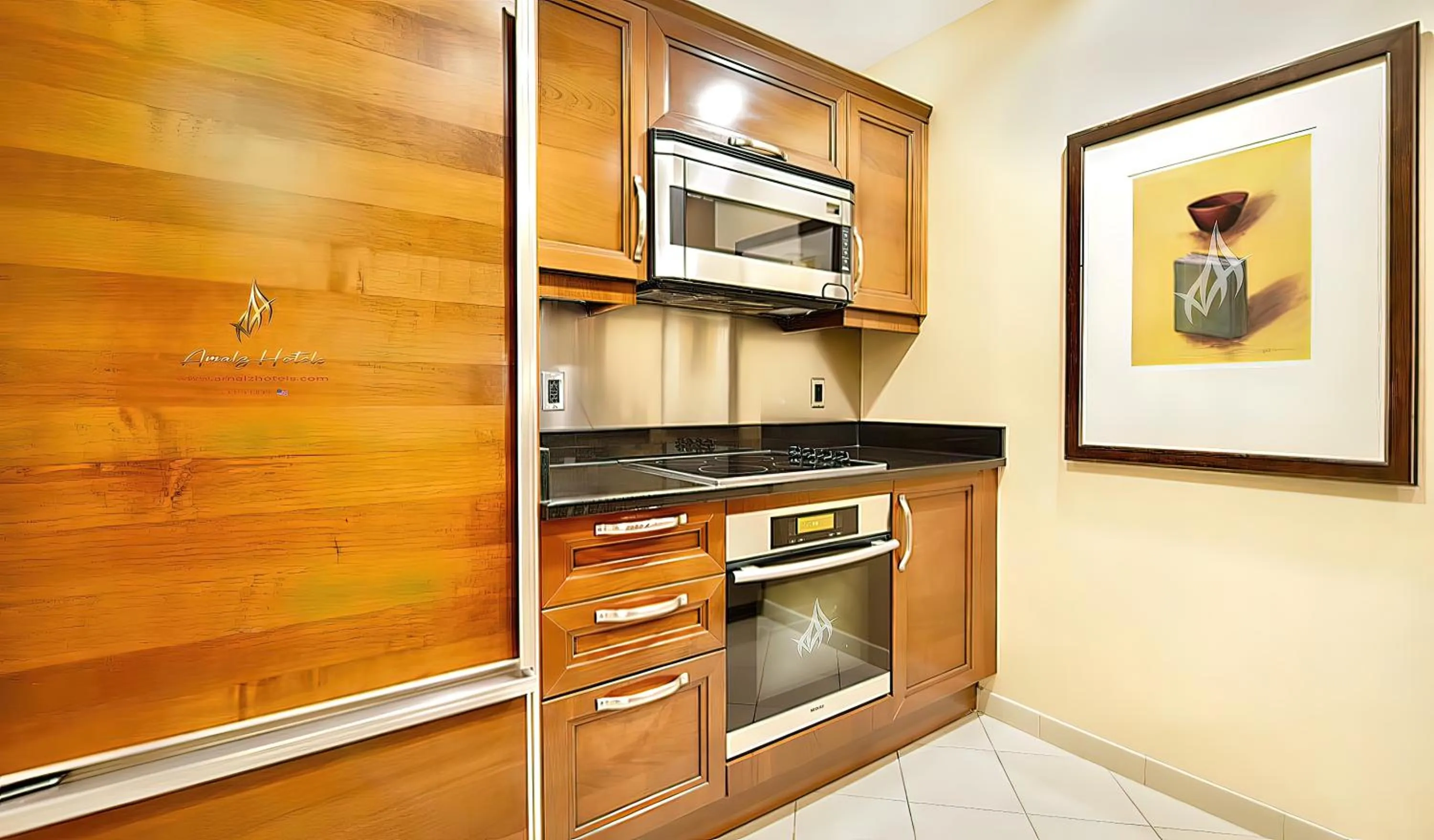 Kitchen or kitchenette in Amalz Balcony Suites at Mgm Signature !