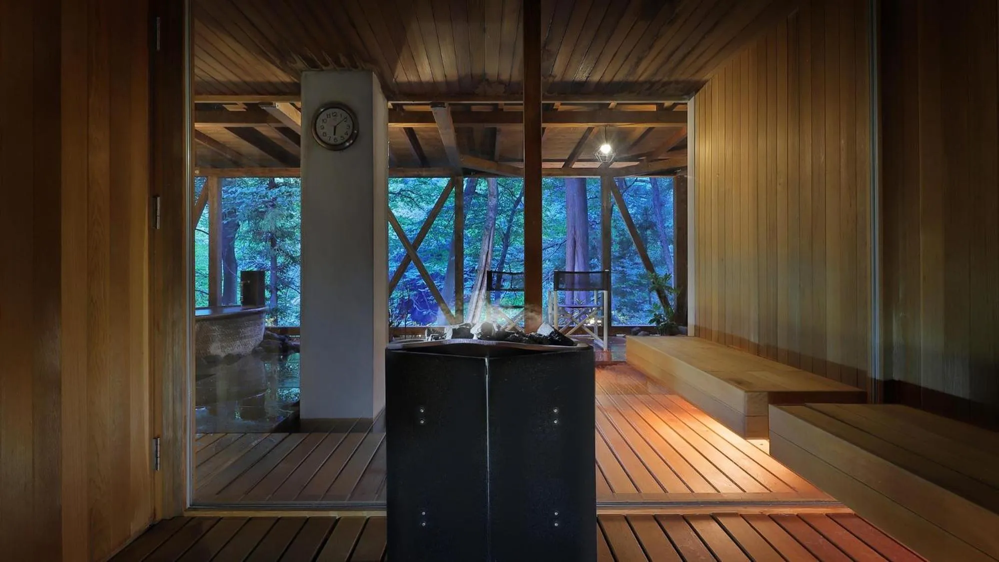 Sauna in Onsen Glamping ShimaBlue