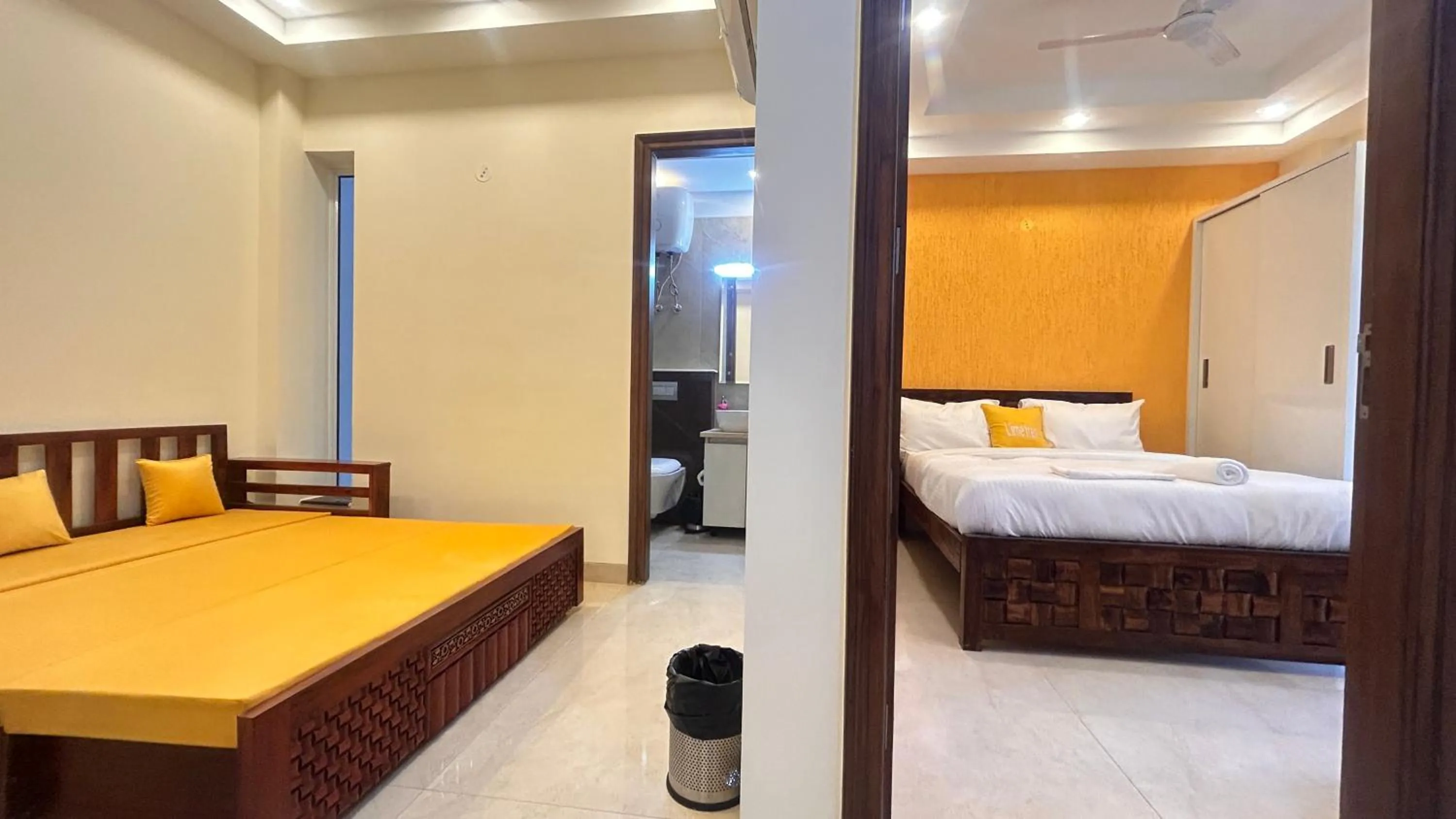 Bedroom, Bed in Lime Tree 1BHK Serviced Apartment - Medanta Medicity, Gurgaon