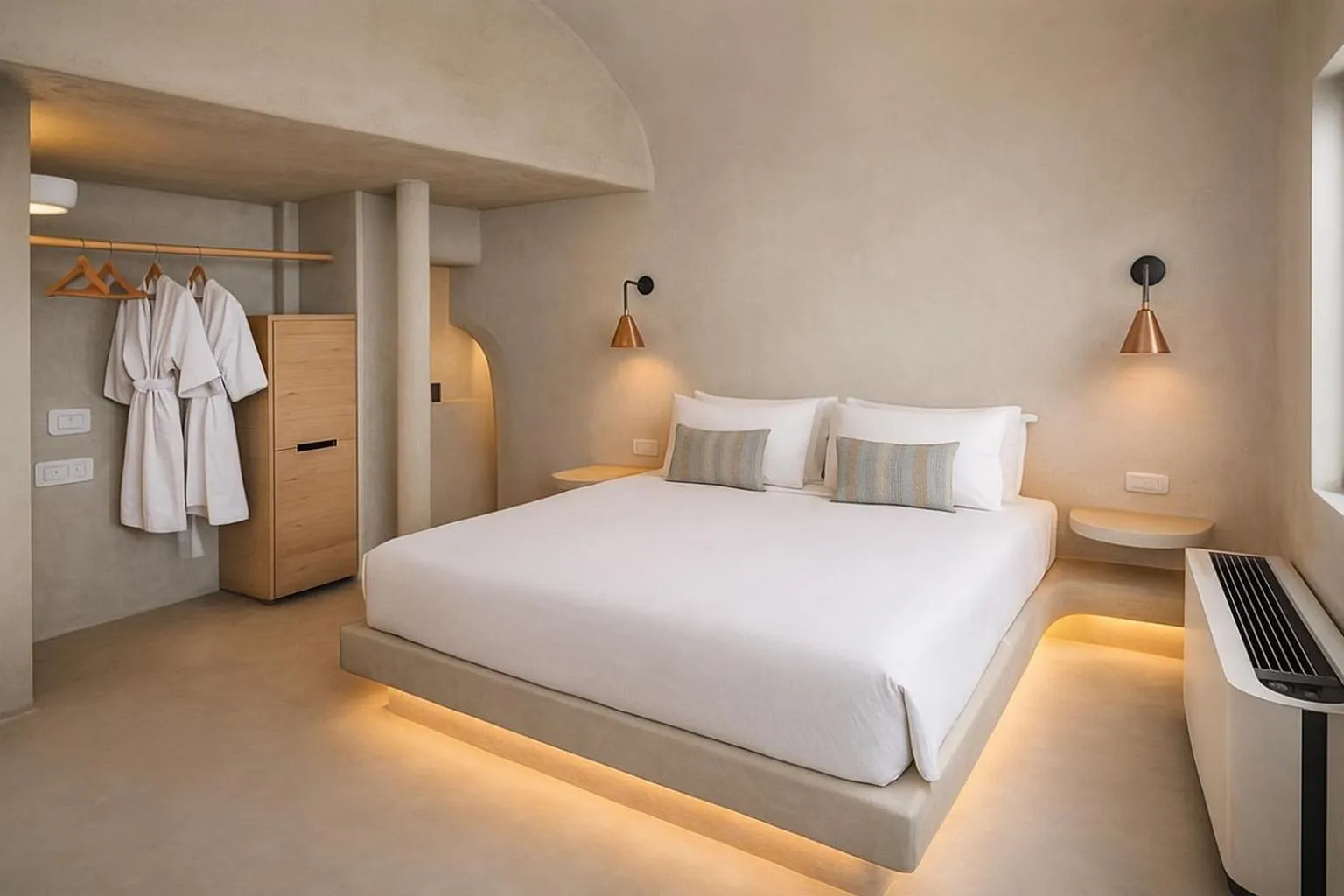 Bedroom, Bed in Chic Hotel Santorini