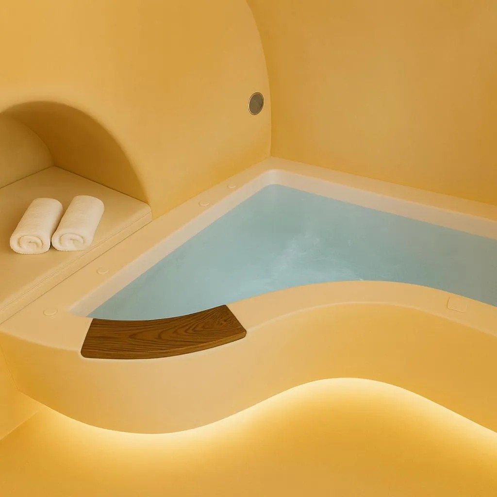 Hot Tub in Chic Hotel Santorini