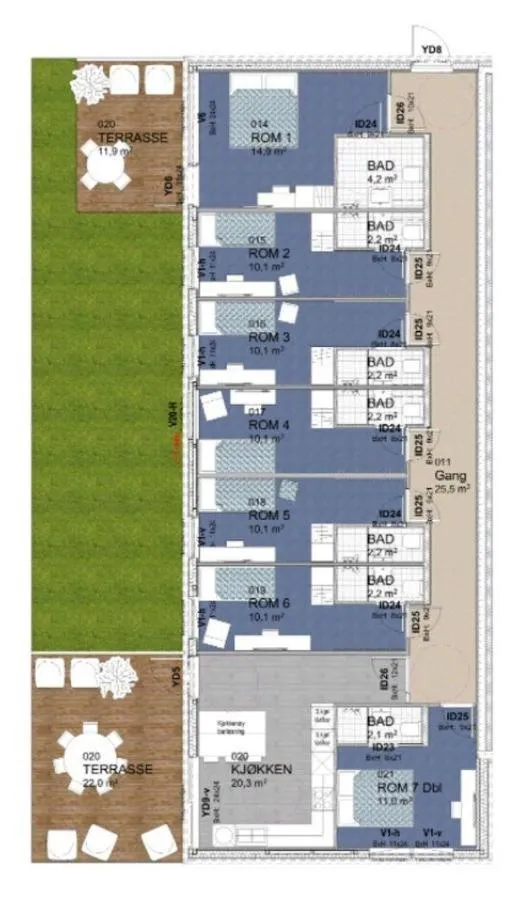 Floor plan in Norpark Romutleie