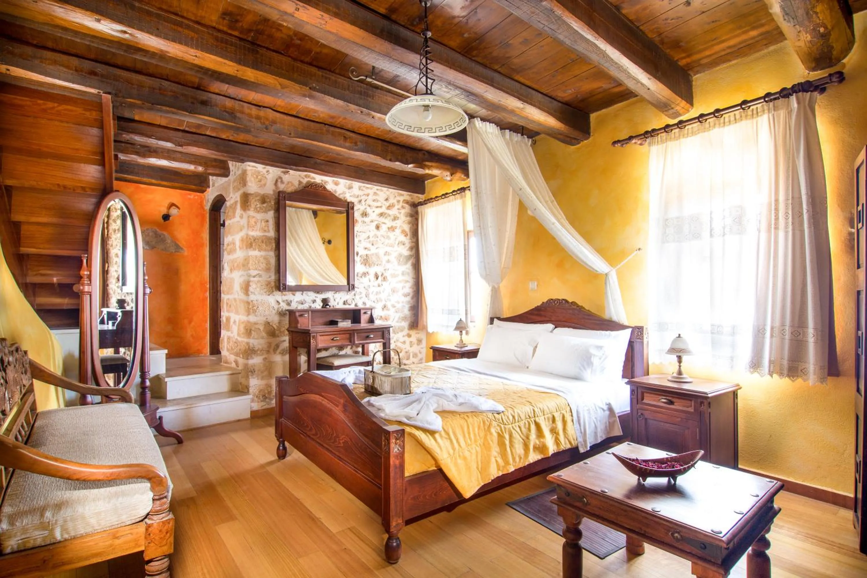 Bedroom, Bed in Samonas Traditional Villas