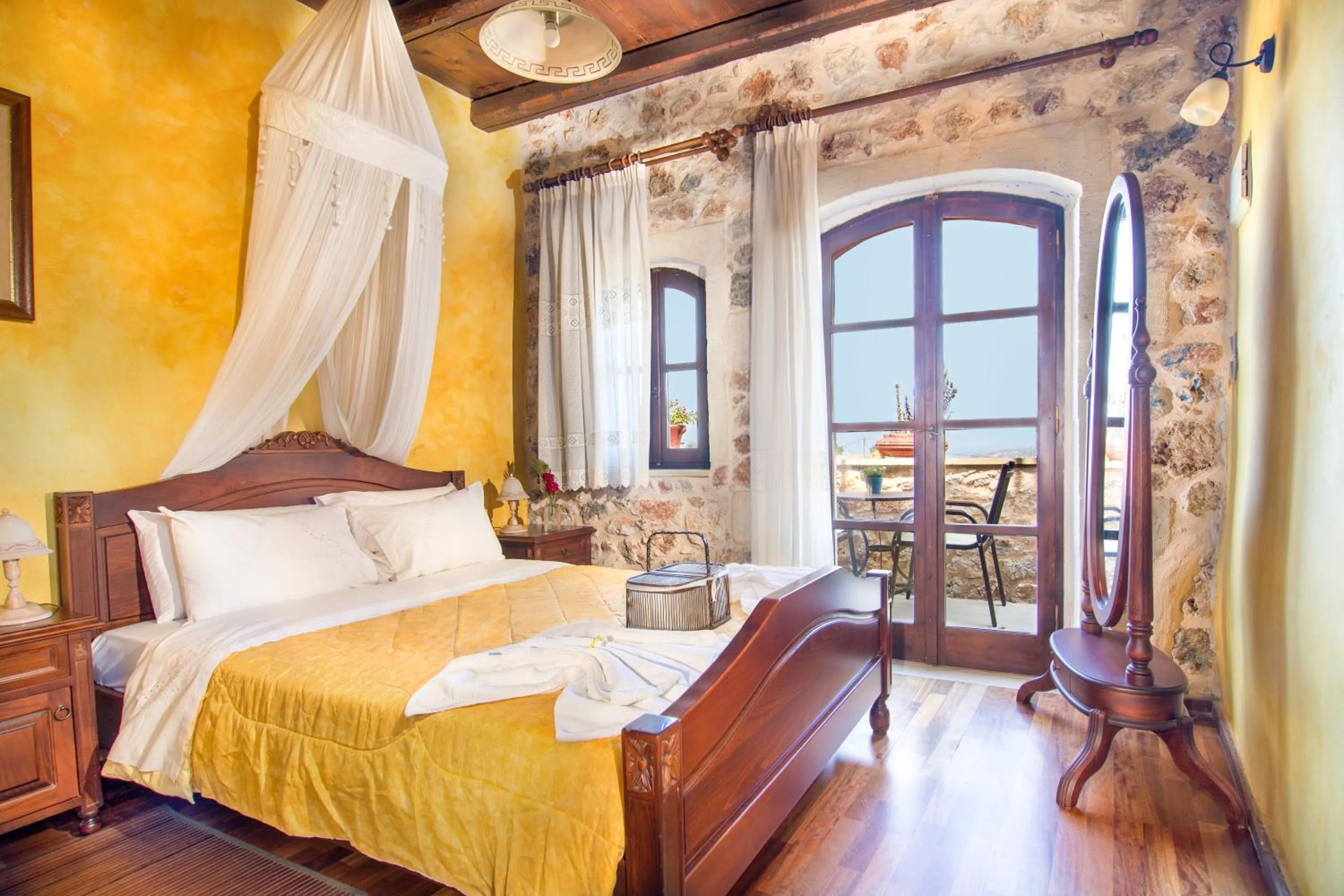 Bedroom, Bed in Samonas Traditional Villas