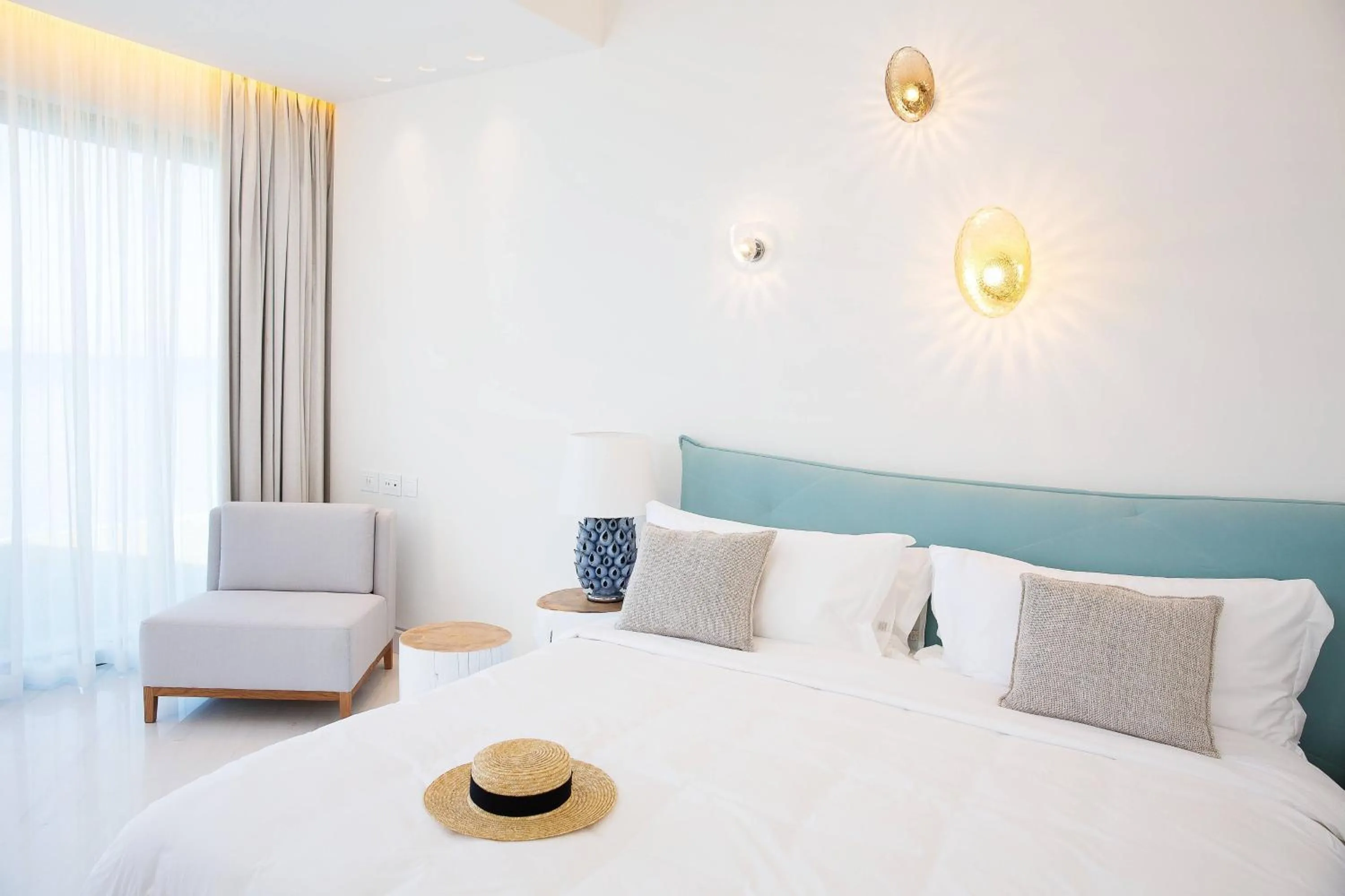 Bedroom, Bed in Domes Miramare, a Luxury Collection Resort, Corfu - Adults Only