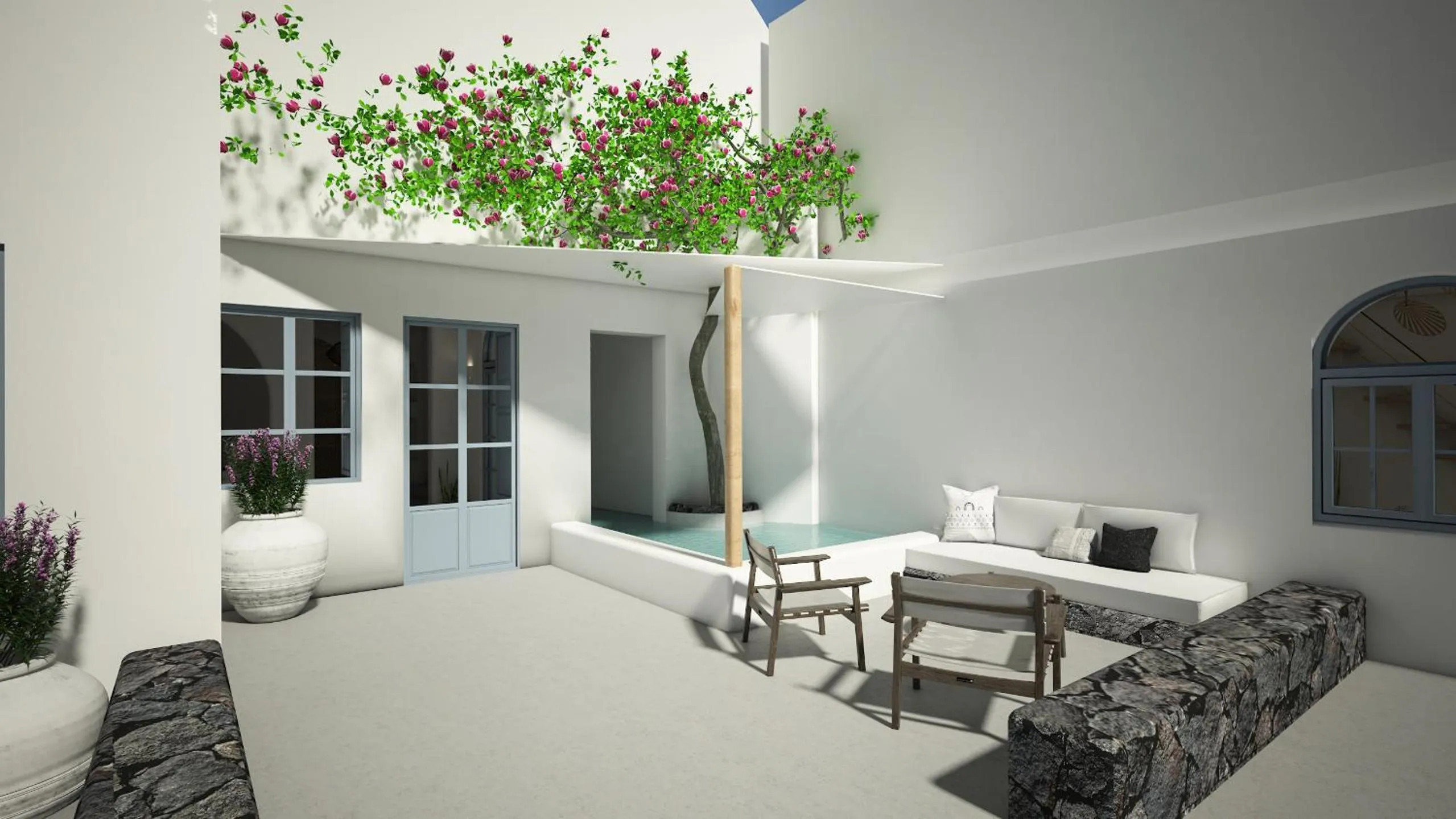 Patio, Bed in Finikia Memories Hotel