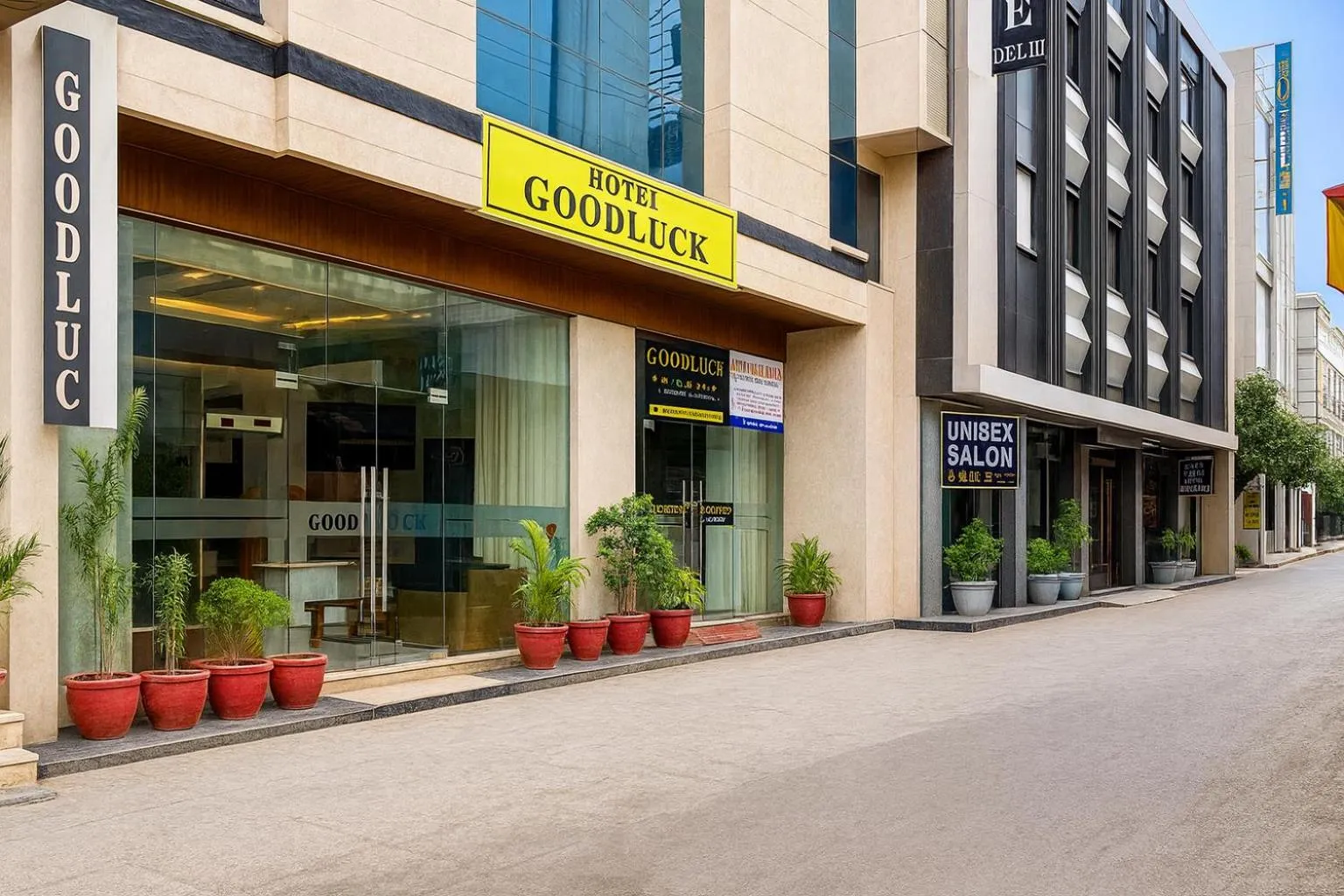 Property building in Hotel Good Luck by JMD Group