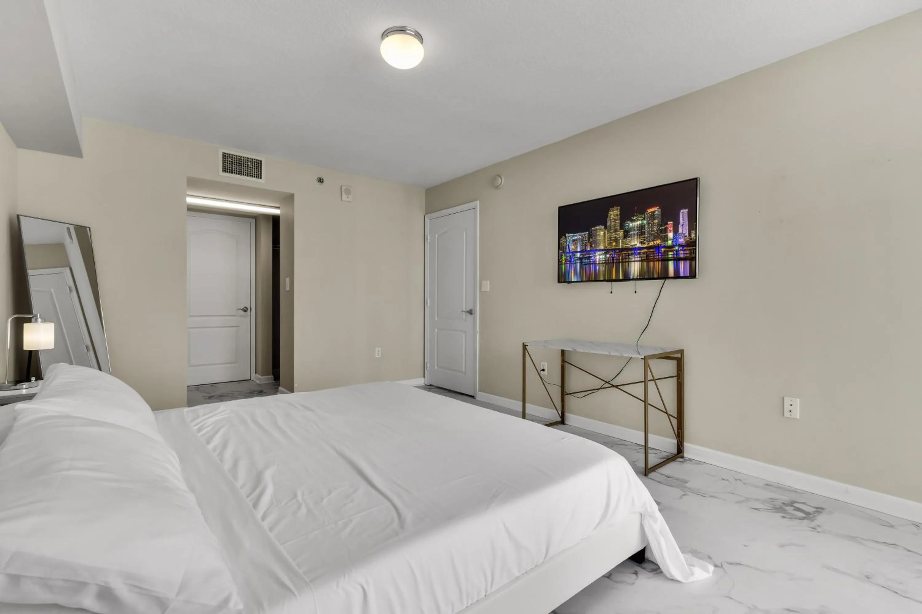 Bed in The Club at Brickell Bay Luxury Suites