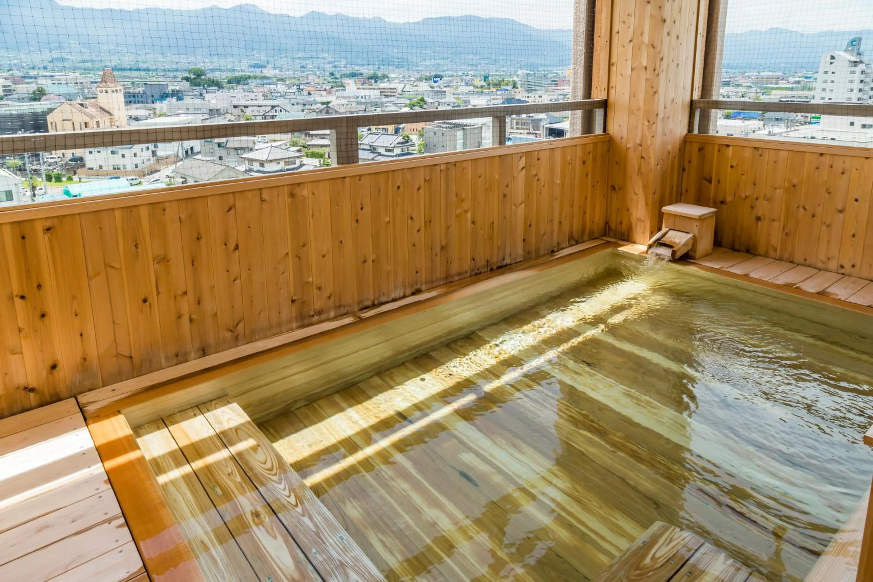 Open Air Bath in Japanese Onsen Ryokan Kohakuen