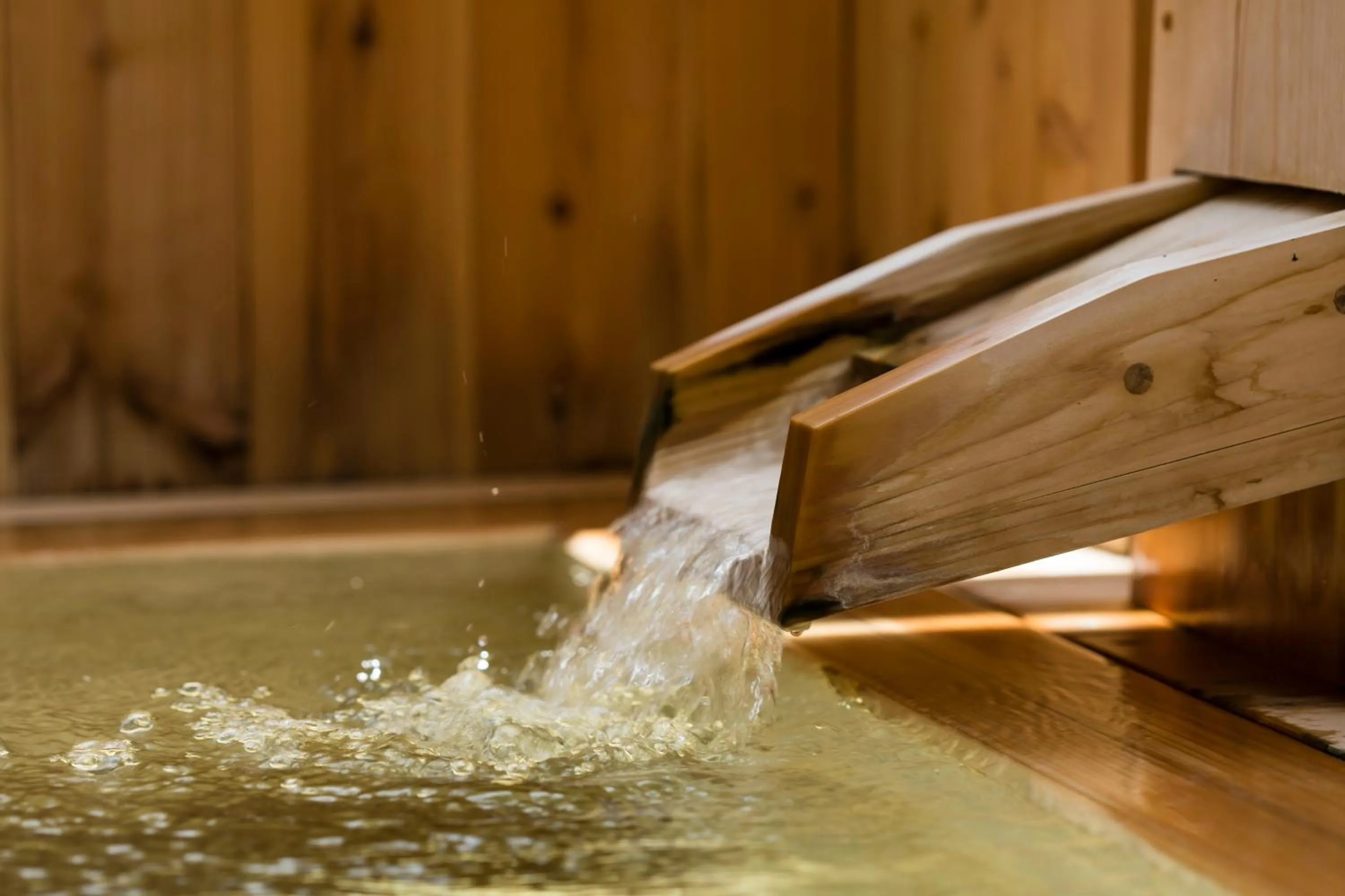 Open Air Bath in Japanese Onsen Ryokan Kohakuen