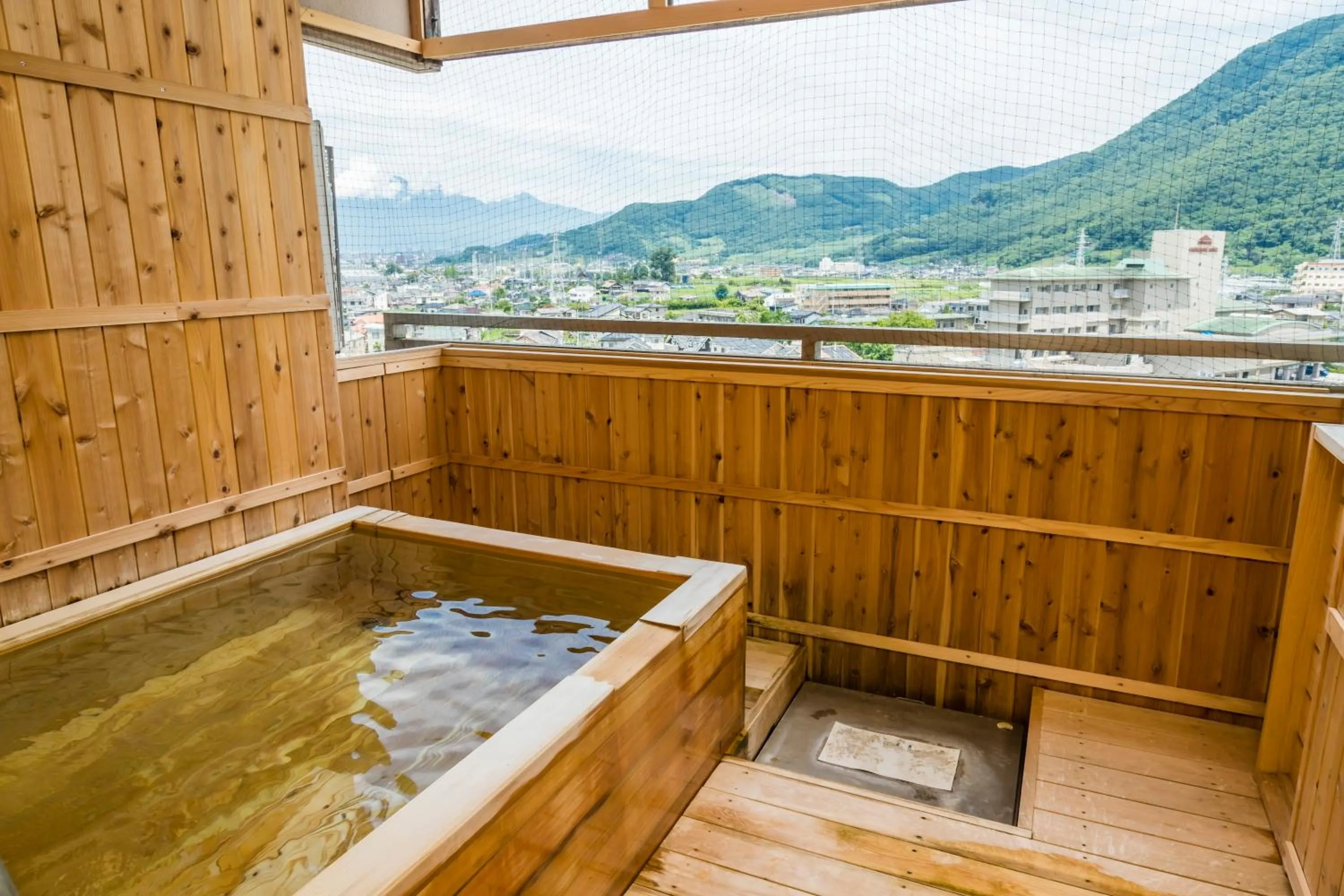 Open Air Bath in Japanese Onsen Ryokan Kohakuen