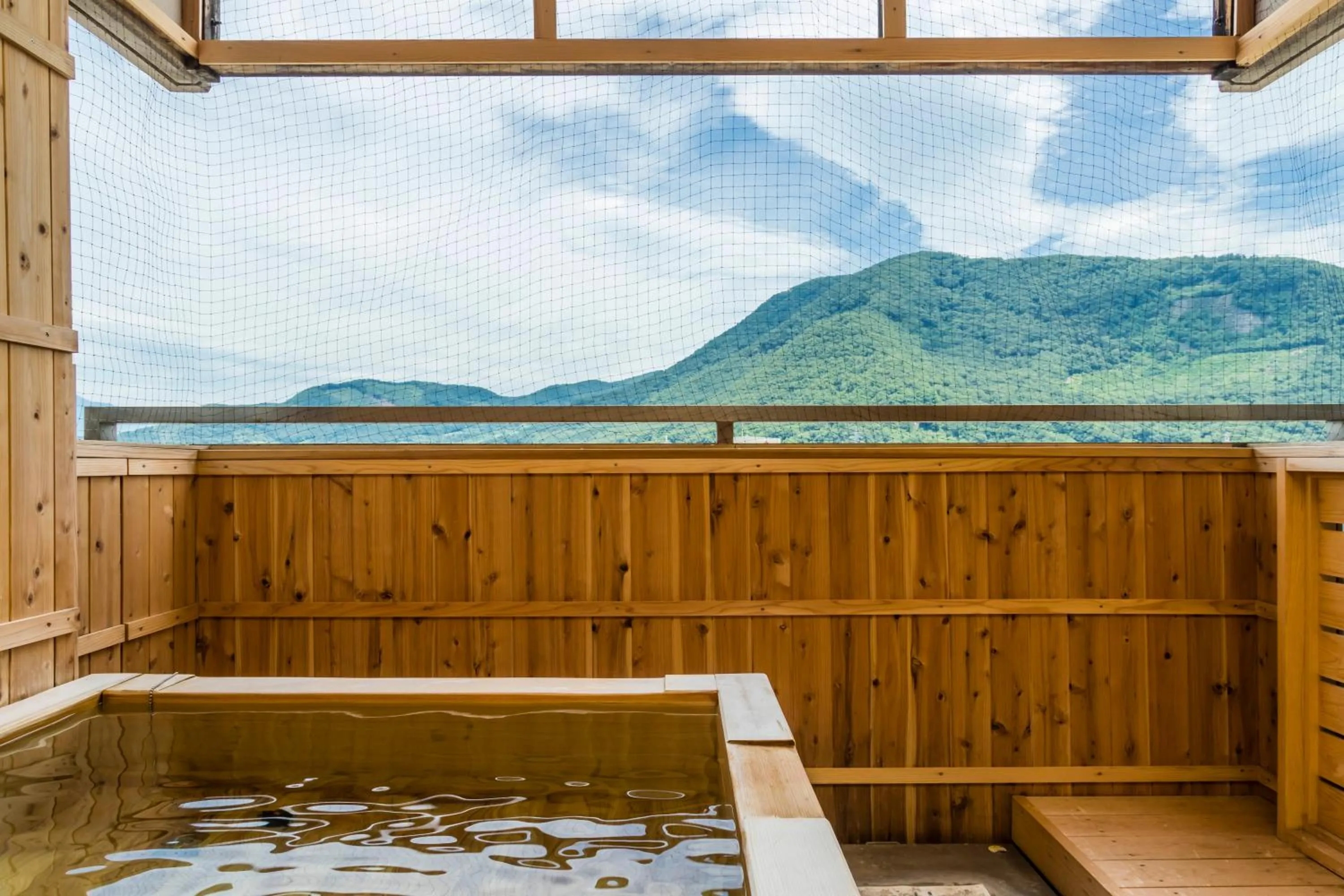Open Air Bath in Japanese Onsen Ryokan Kohakuen