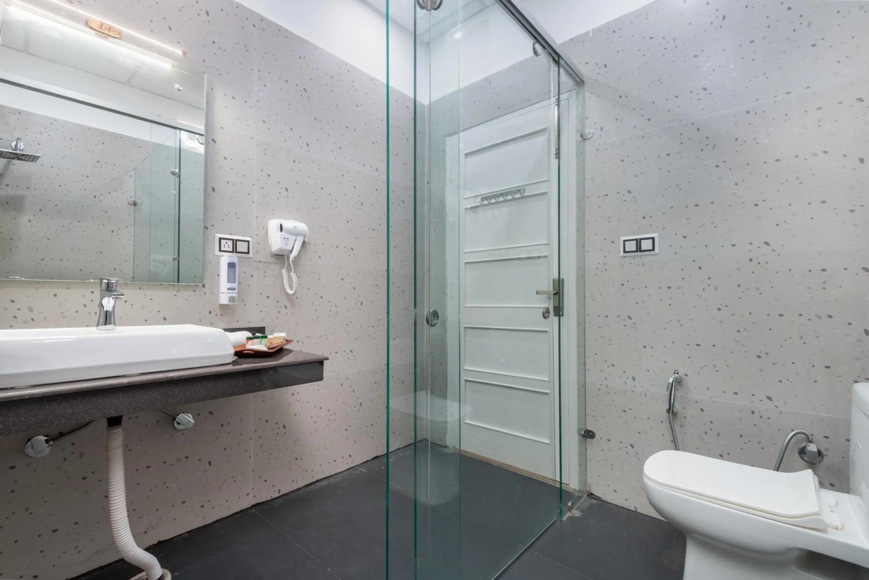 Shower in DLS Nature Trinket Resort - Dalhousie with Swimming Pool