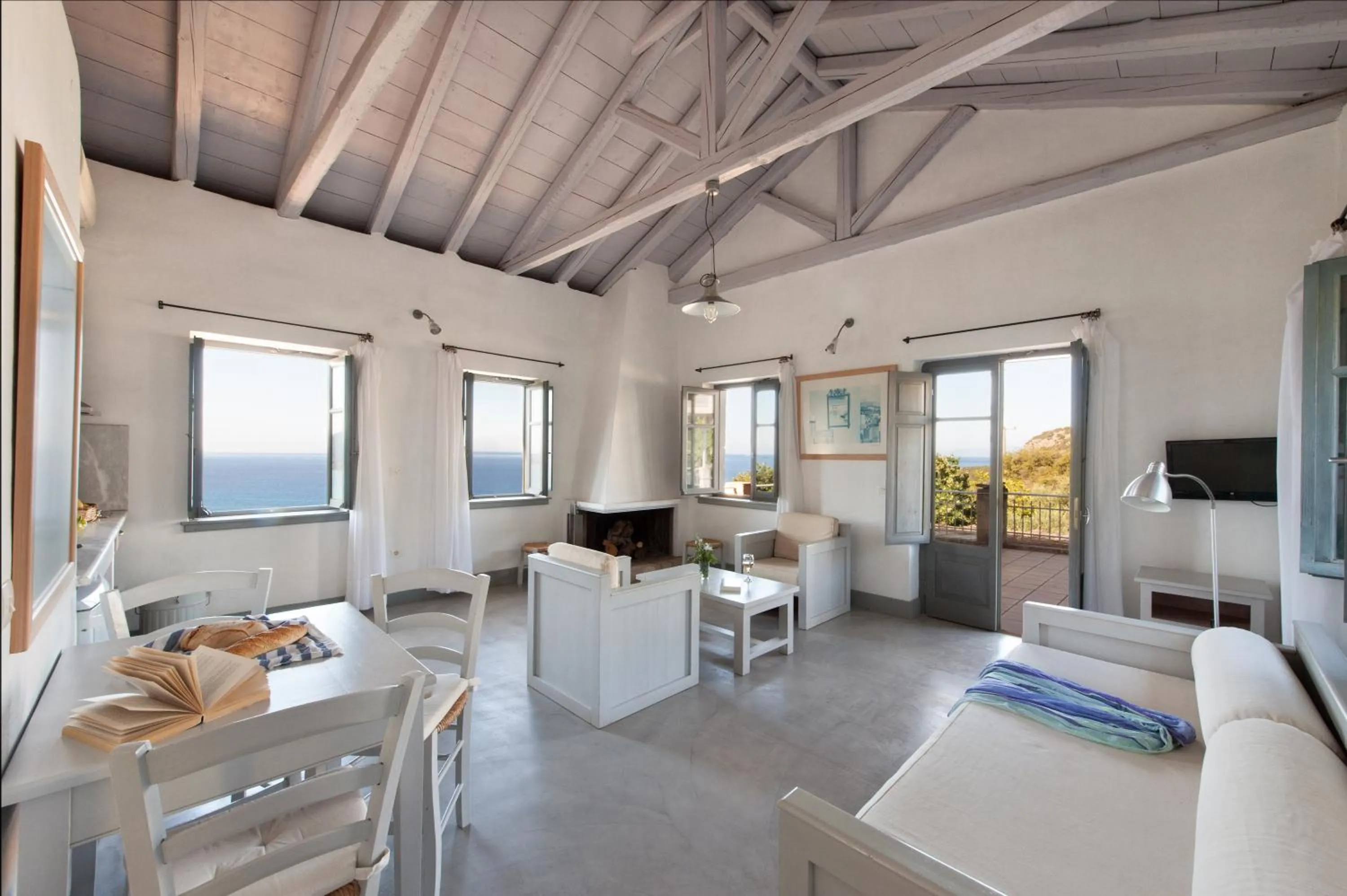 Seating area in Notos Hotel Kardamili