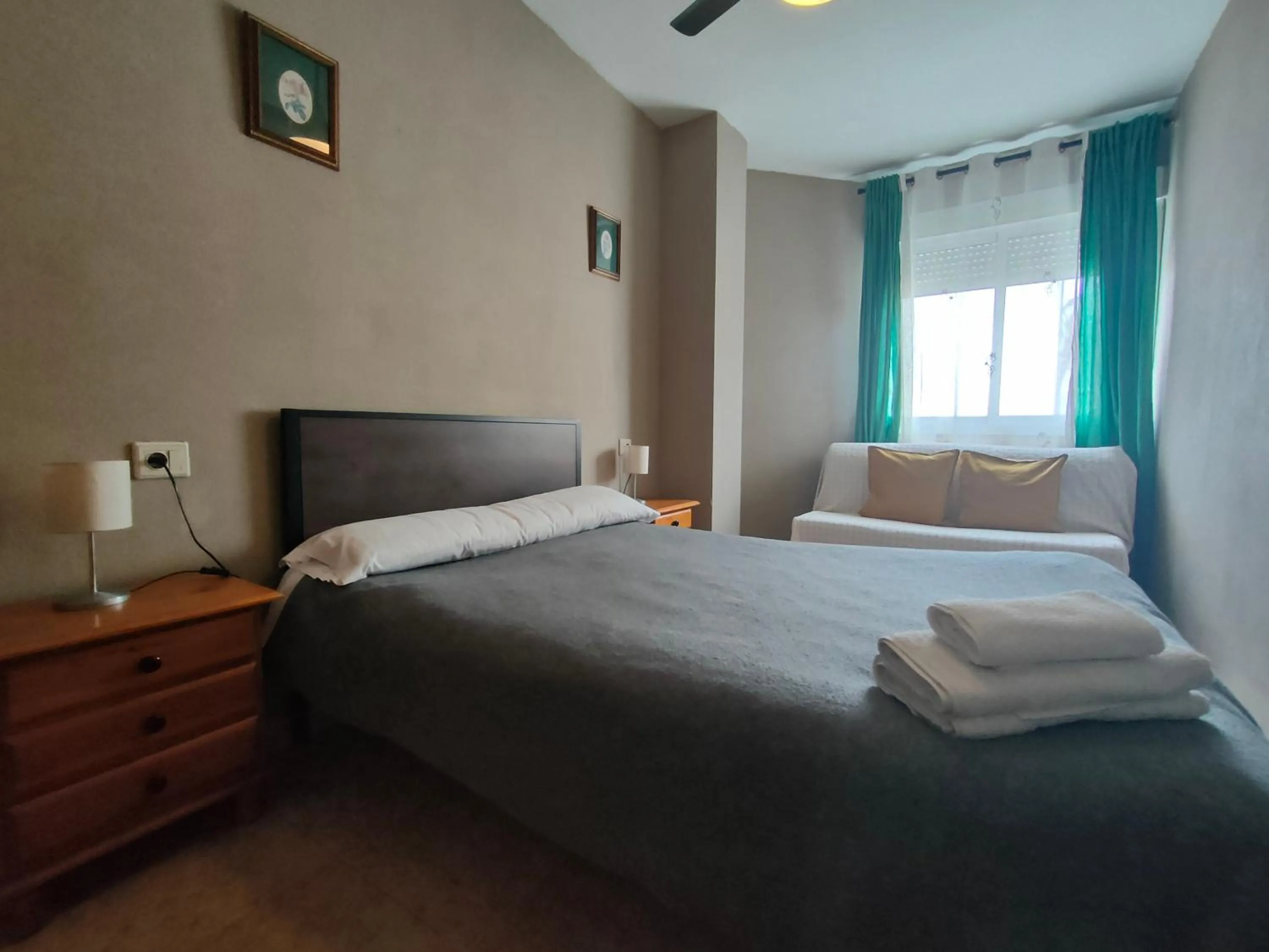 Bedroom, Bed in Playa Paradís - Primera linea de playa - AP-7 3min - Self check-in 24h