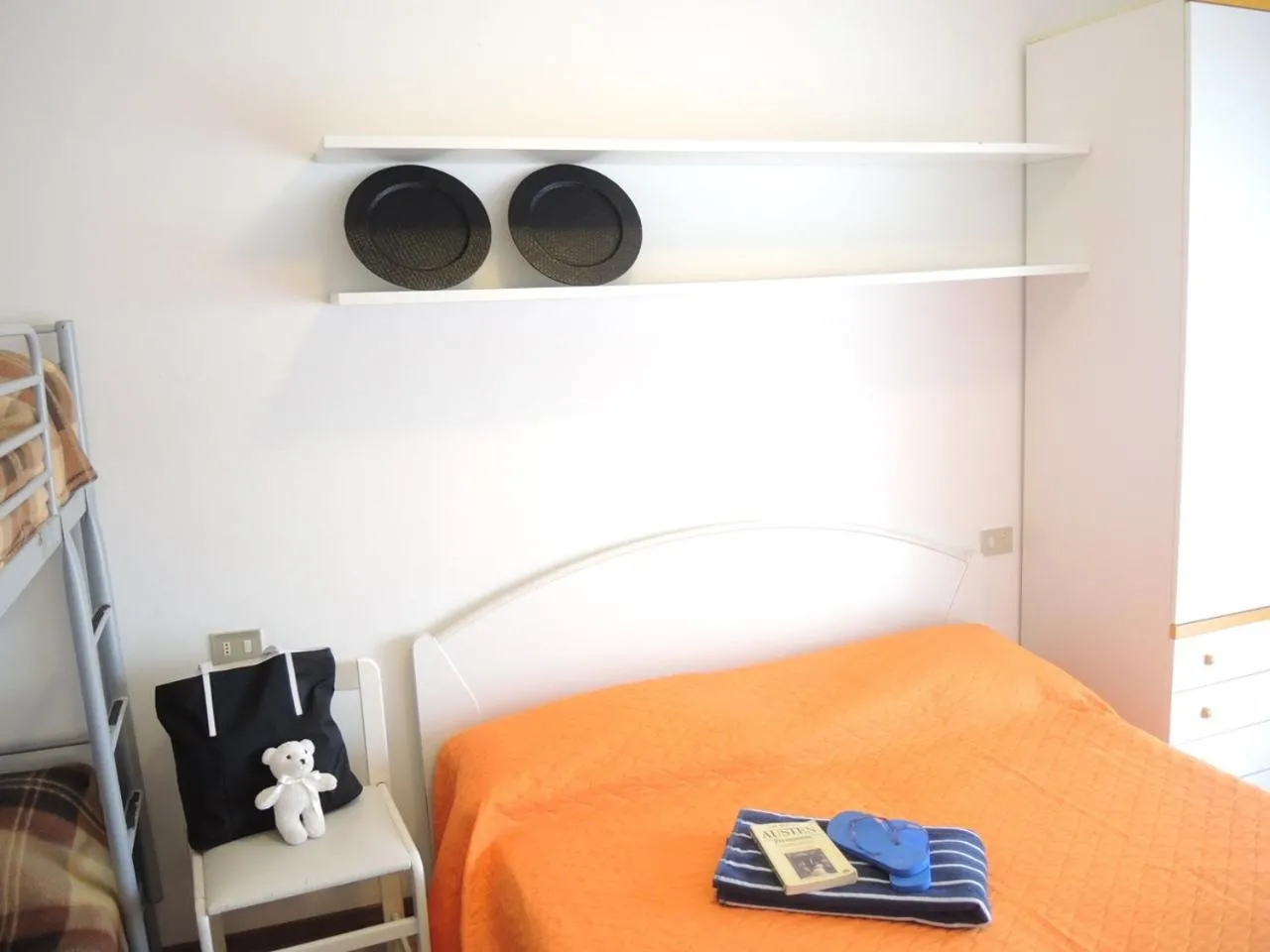 Bedroom, Bed in Bright sea front apartment with terrace-Beahost