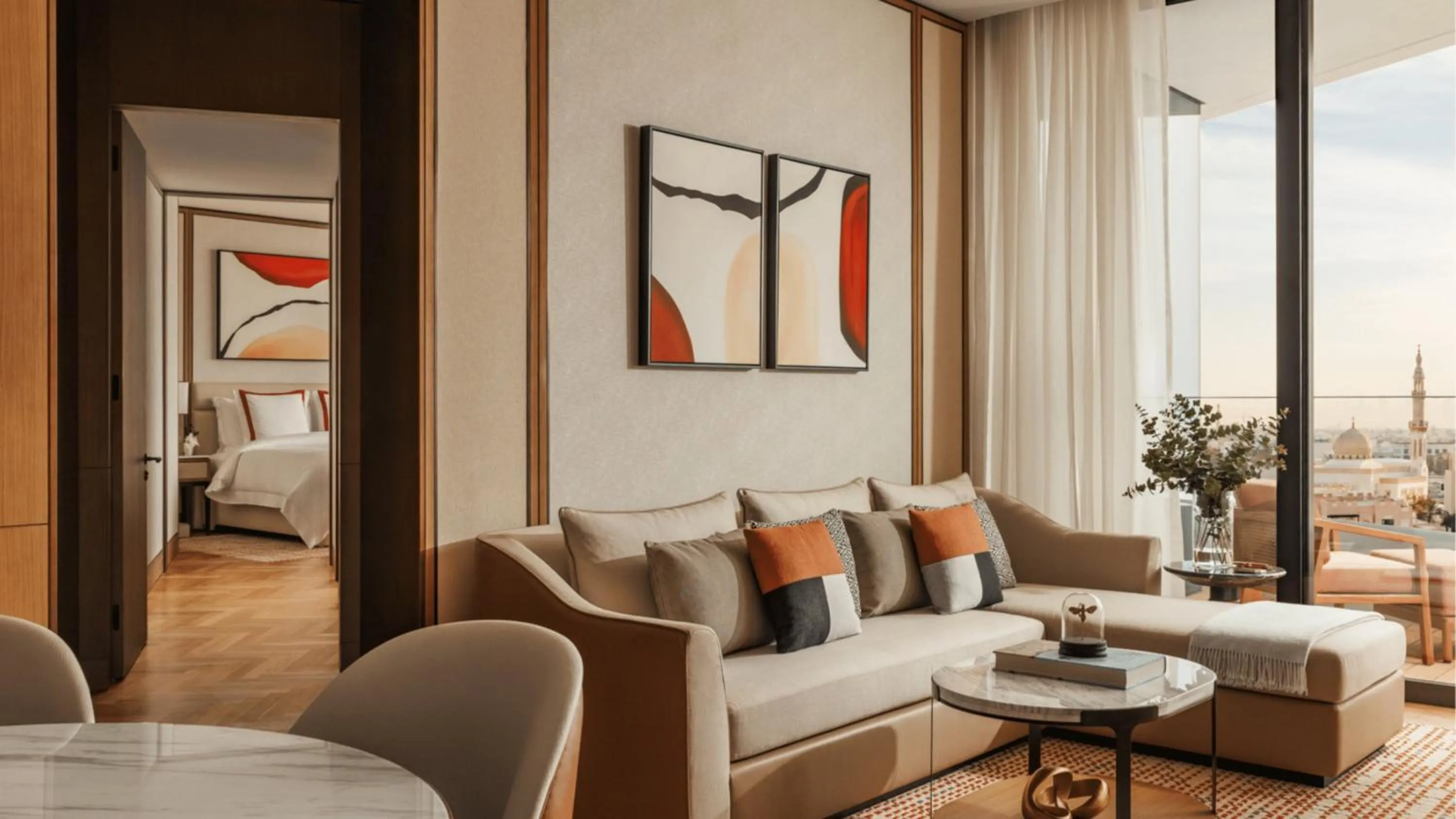 Living room, Bed in Jumeirah Residences Marsa Al Arab Dubai