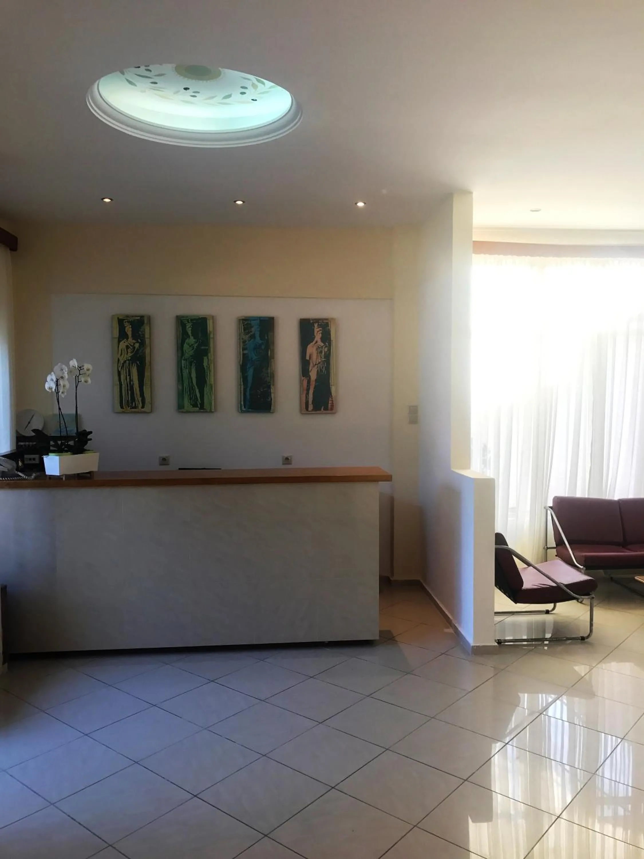 Lobby or reception in Hotel Karyatides