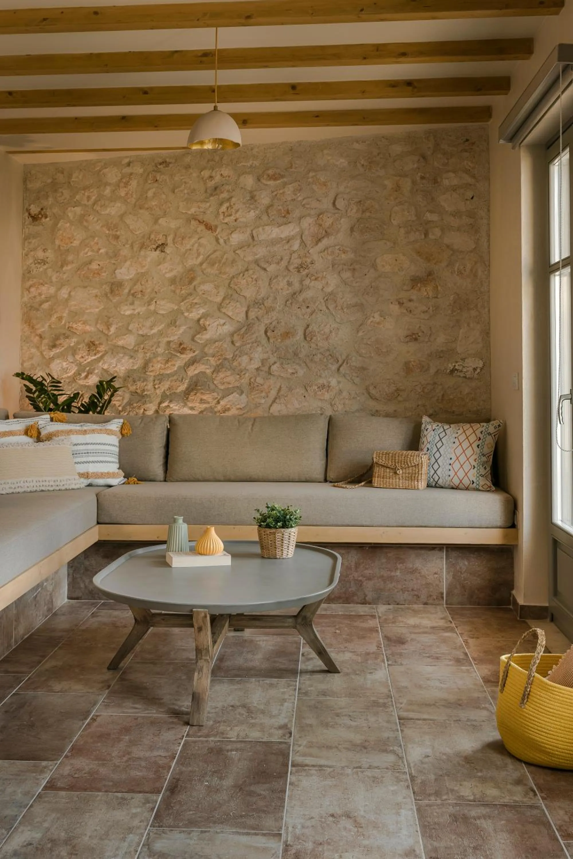 Living room in Chromata Assos Villas Kefalonia