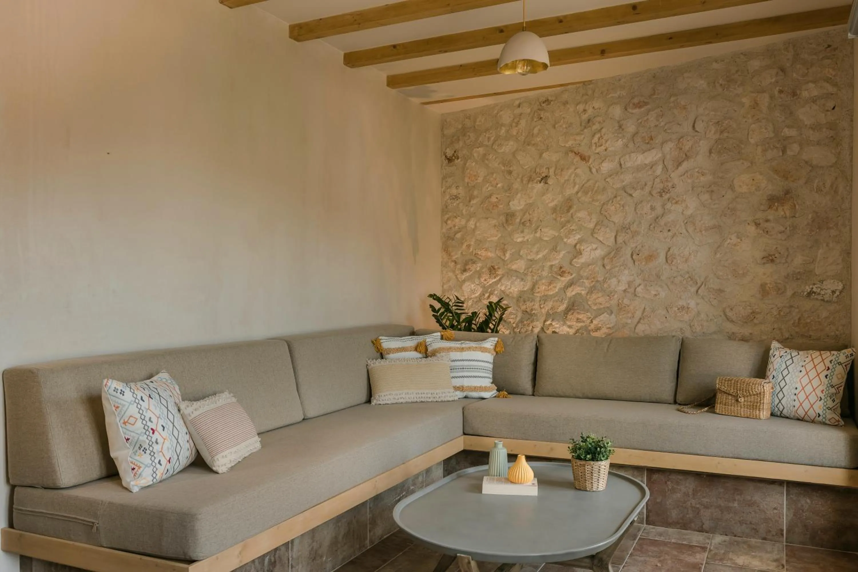 Living room in Chromata Assos Villas Kefalonia