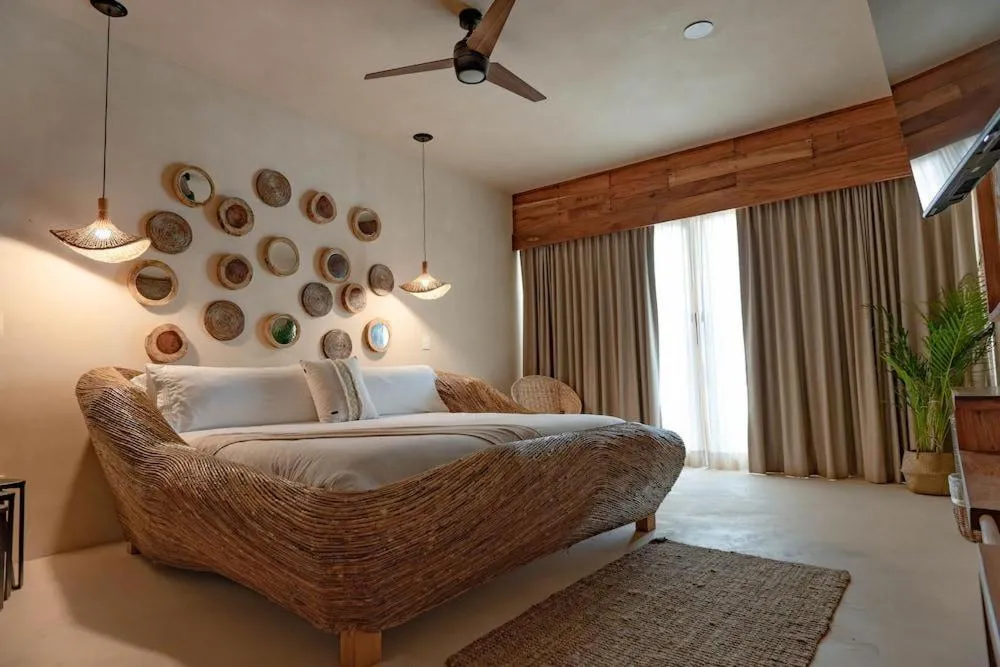 Bed in CervecerIa Tulum Boutique Hotel & Beer Spa