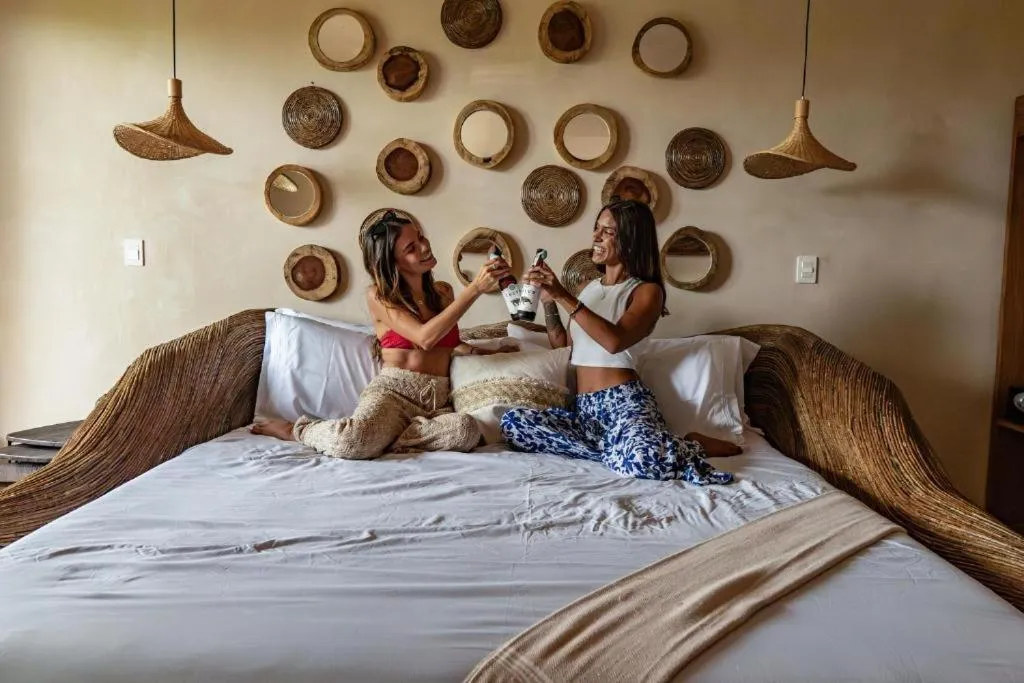 Bed in CervecerIa Tulum Boutique Hotel & Beer Spa
