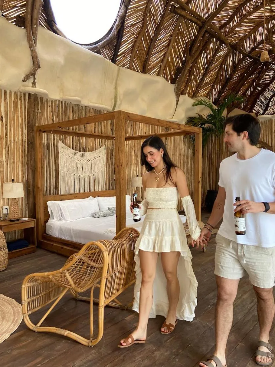 Bed in CervecerIa Tulum Boutique Hotel & Beer Spa