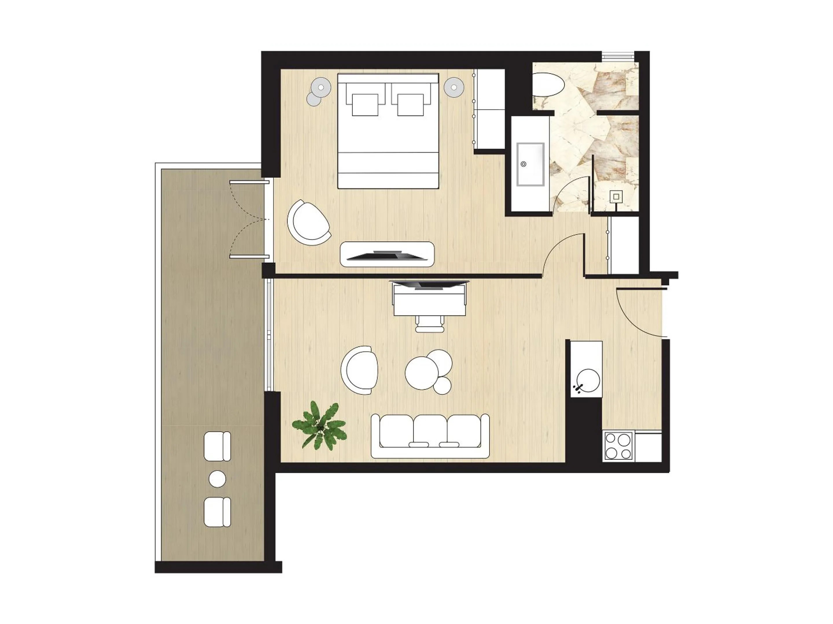 Floor plan in Vouliagmeni Suites
