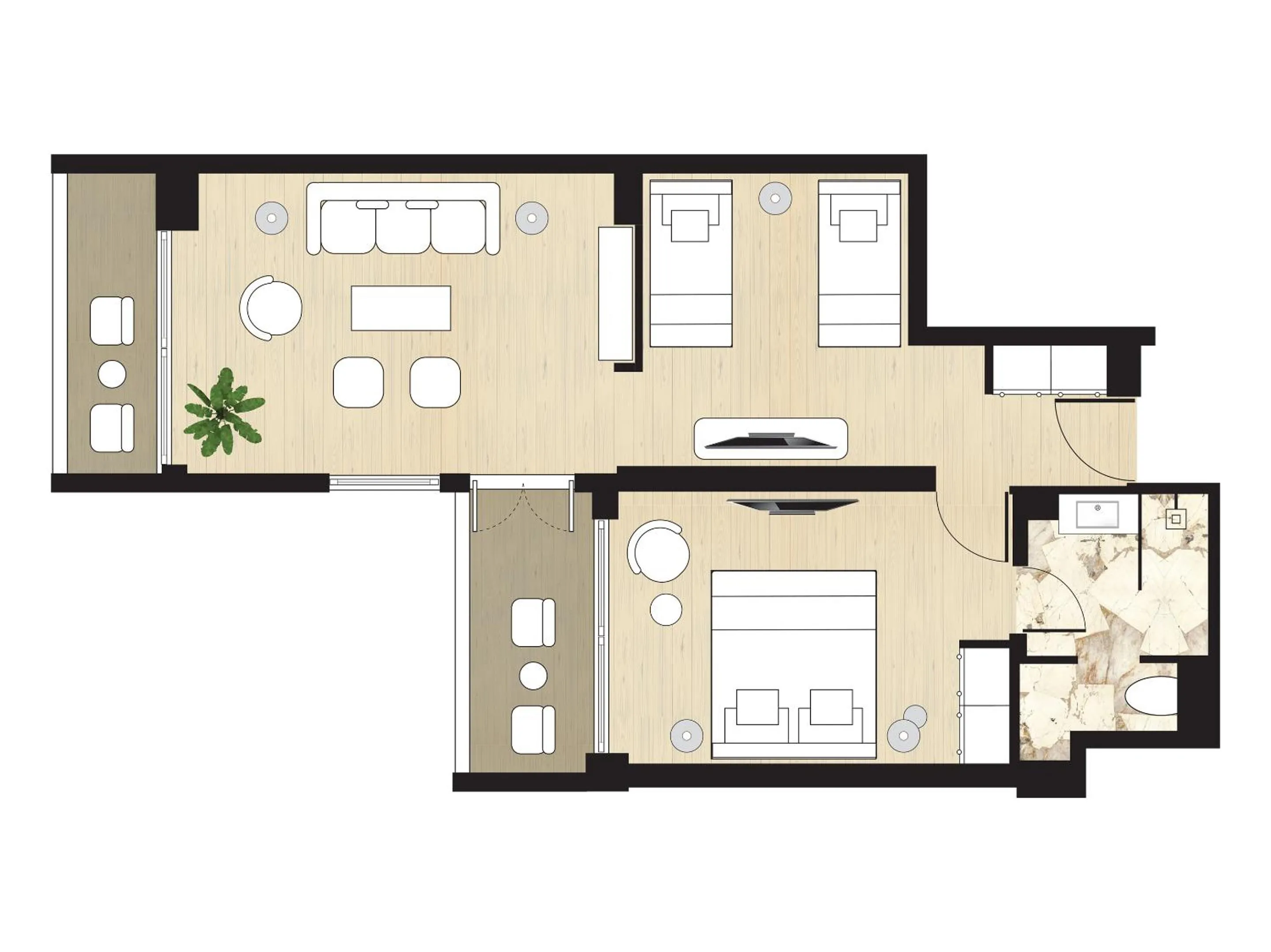 Floor plan in Vouliagmeni Suites