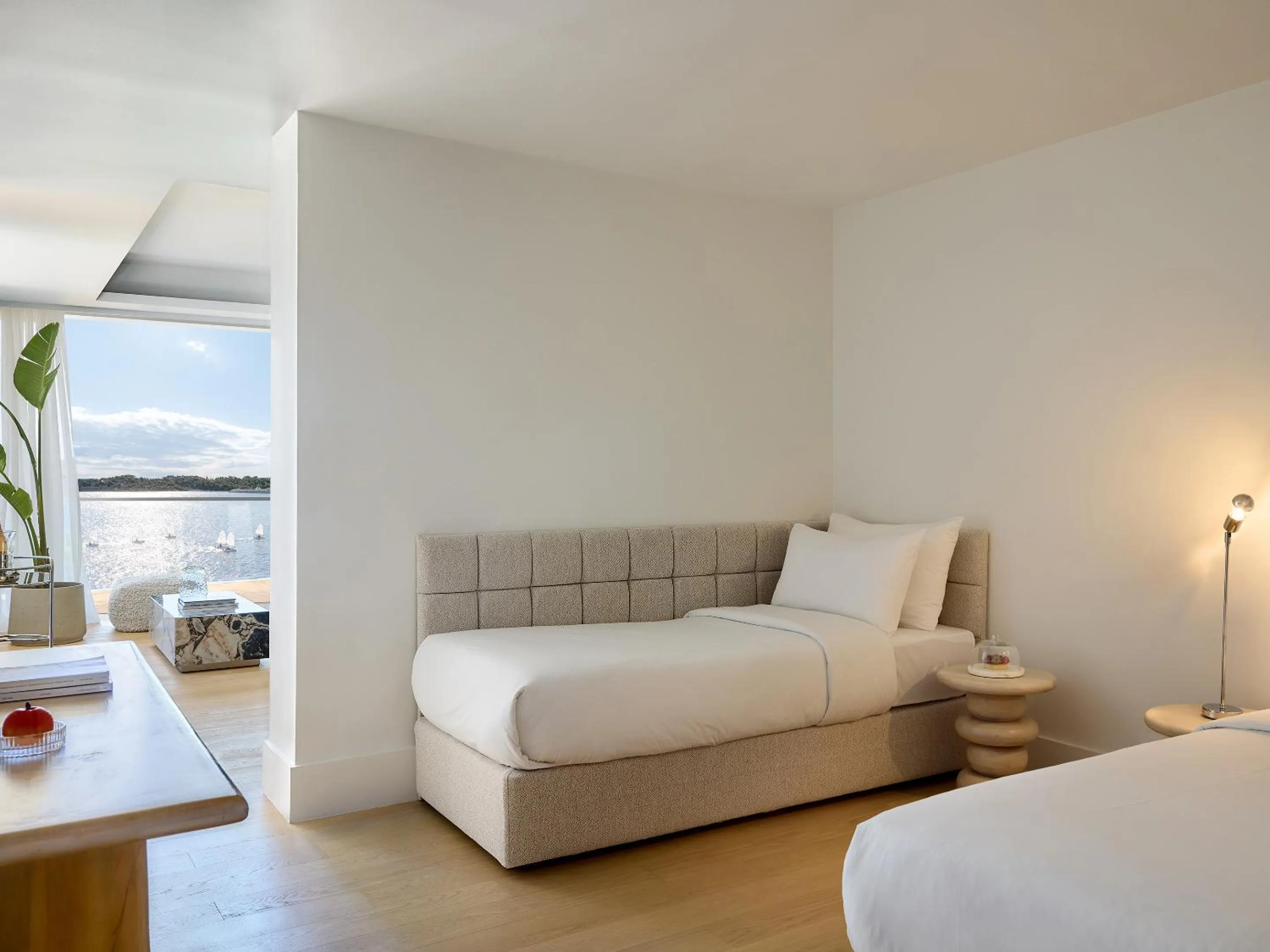 Bed in Vouliagmeni Suites