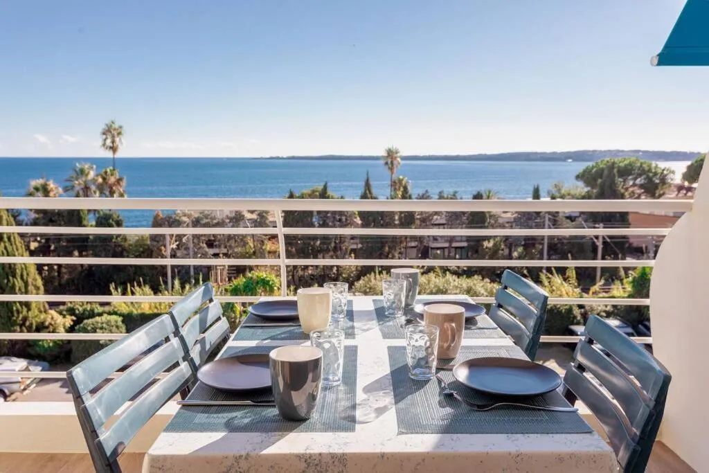 Balcony/Terrace in Apartment With Panoramic Sea View, Walk To The Beach - Maréchal Juin by Halldis