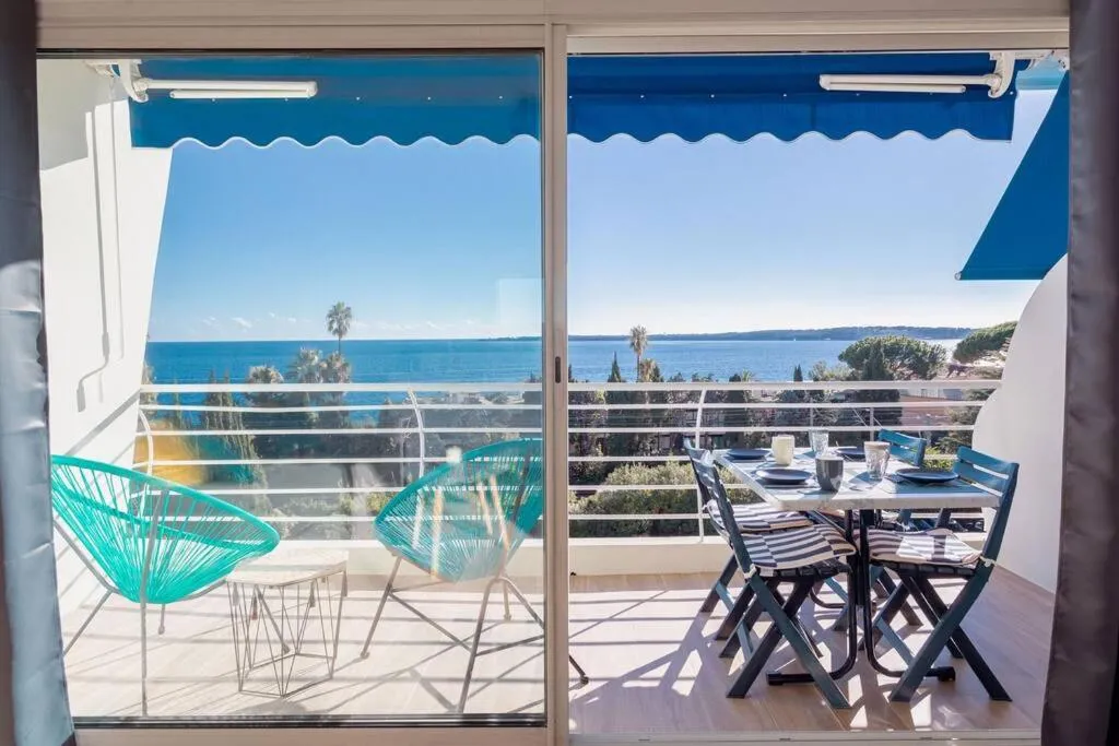 Balcony/Terrace in Apartment With Panoramic Sea View, Walk To The Beach - Maréchal Juin by Halldis