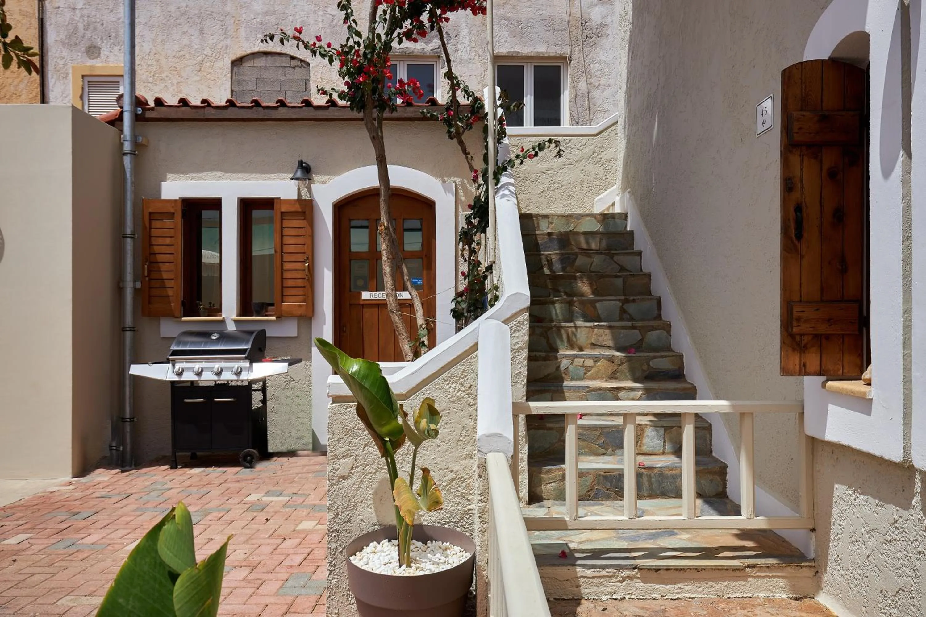 Patio in Mila Malia Studios Hotel