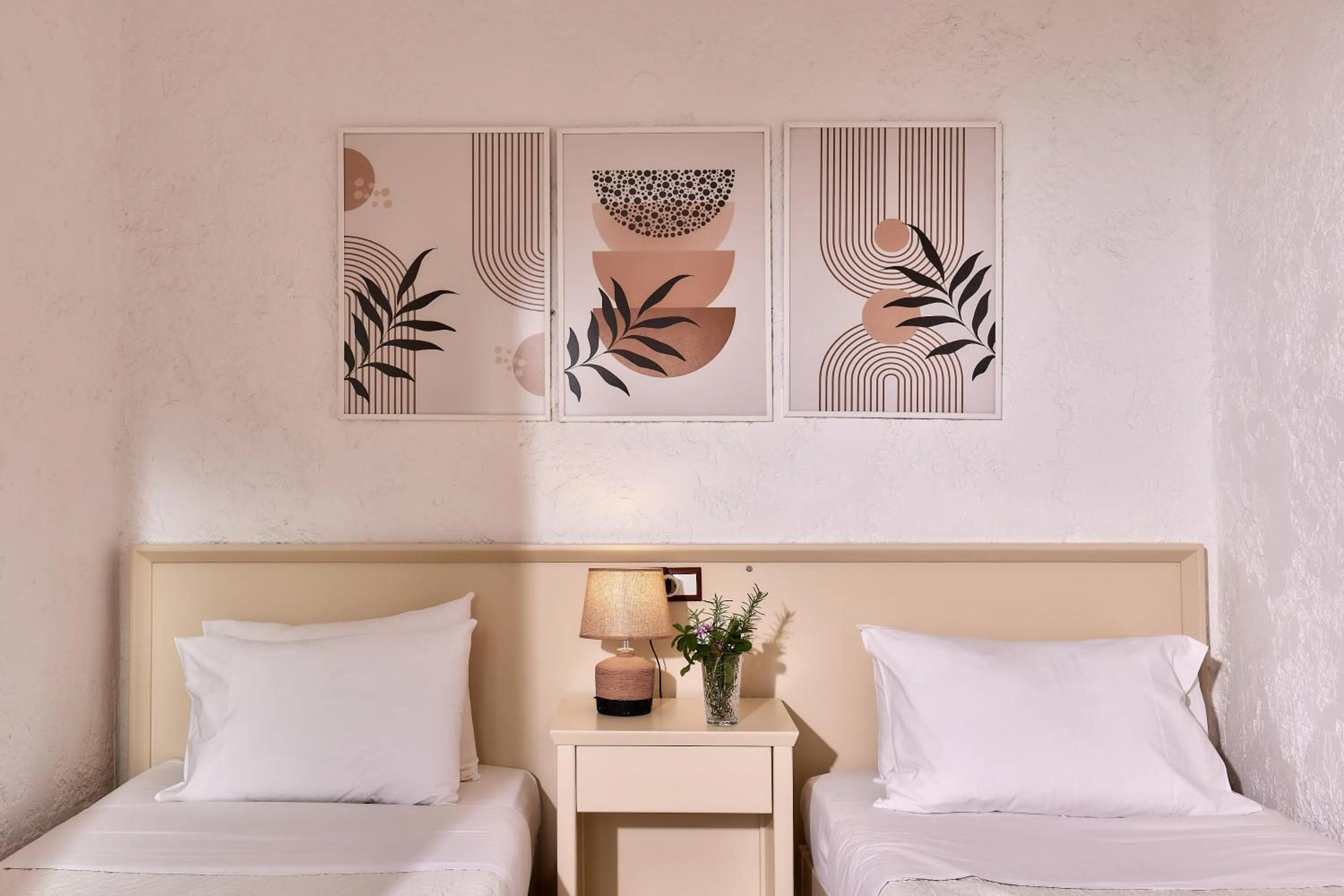 Bed in Mila Malia Studios Hotel