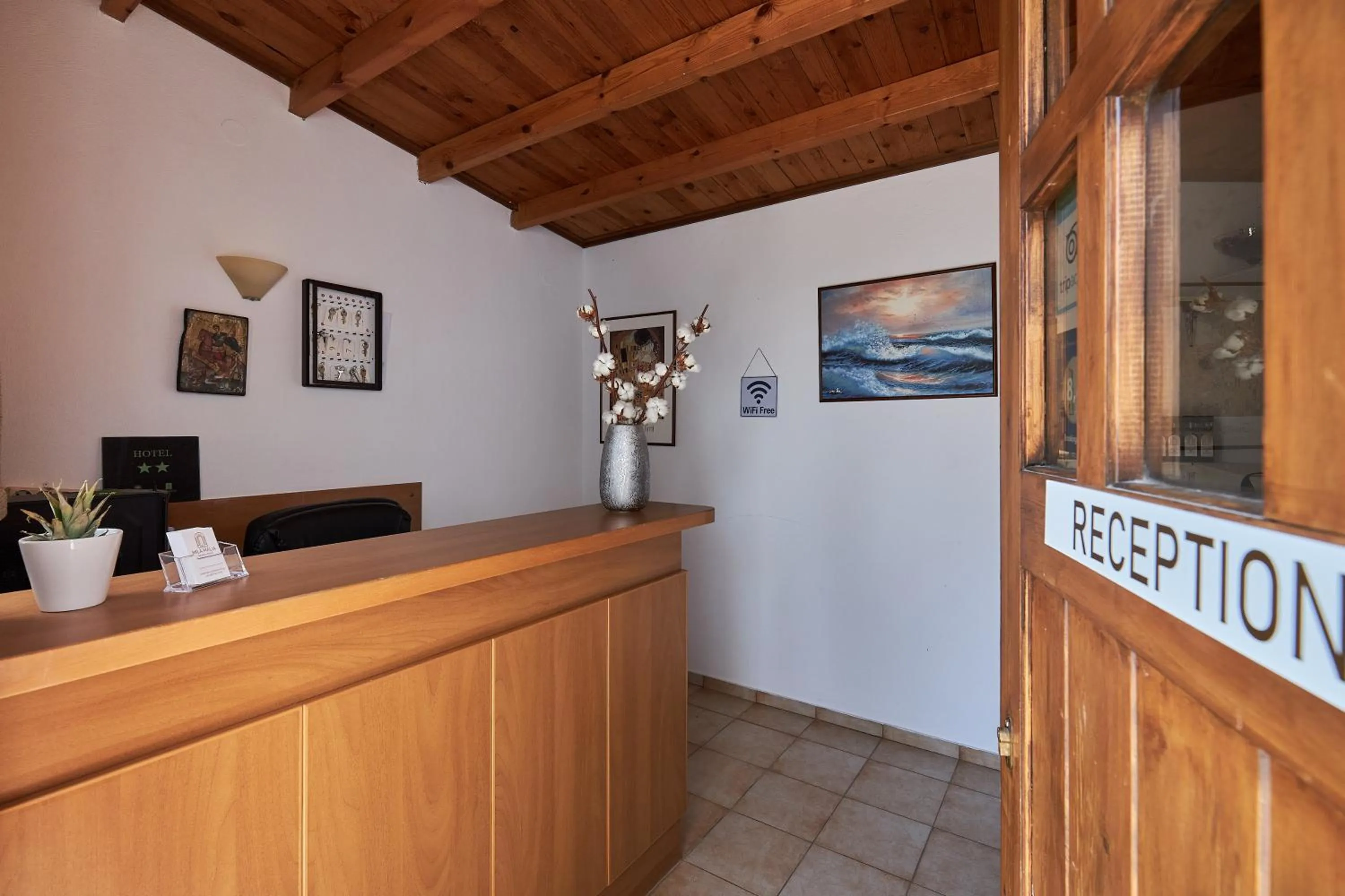 Lobby or reception in Mila Malia Studios Hotel