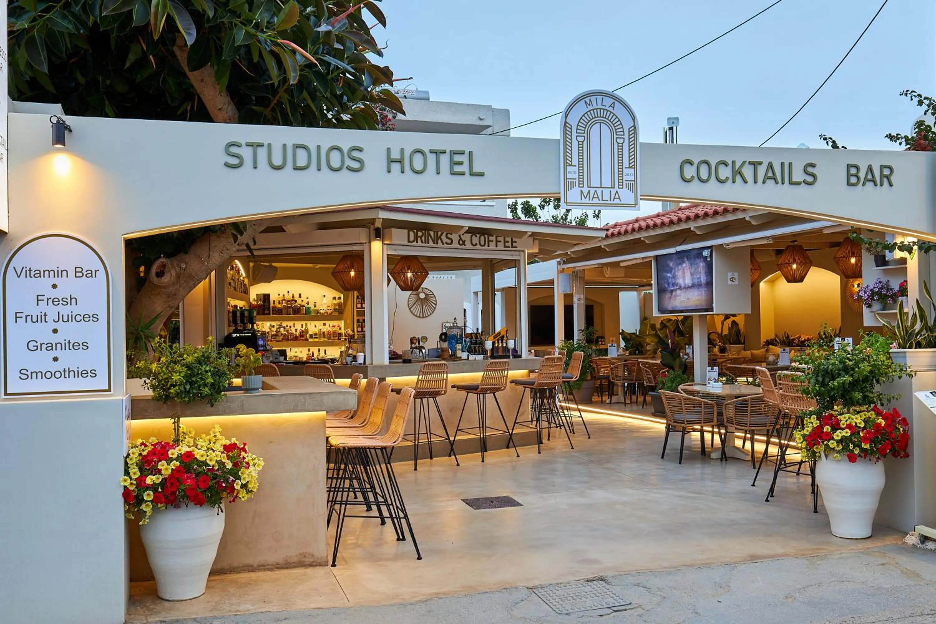 Lounge or bar in Mila Malia Studios Hotel