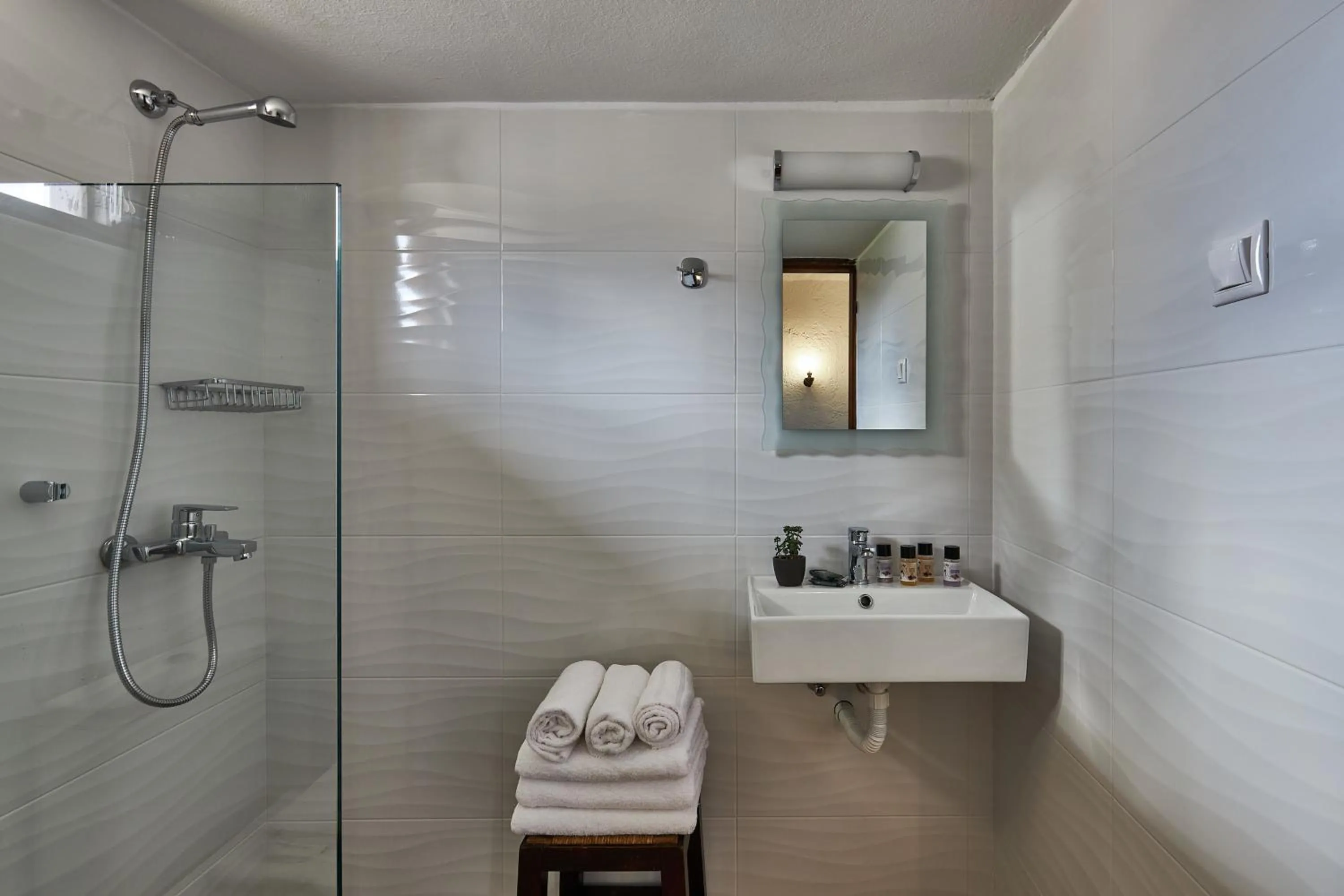 Shower in Mila Malia Studios Hotel