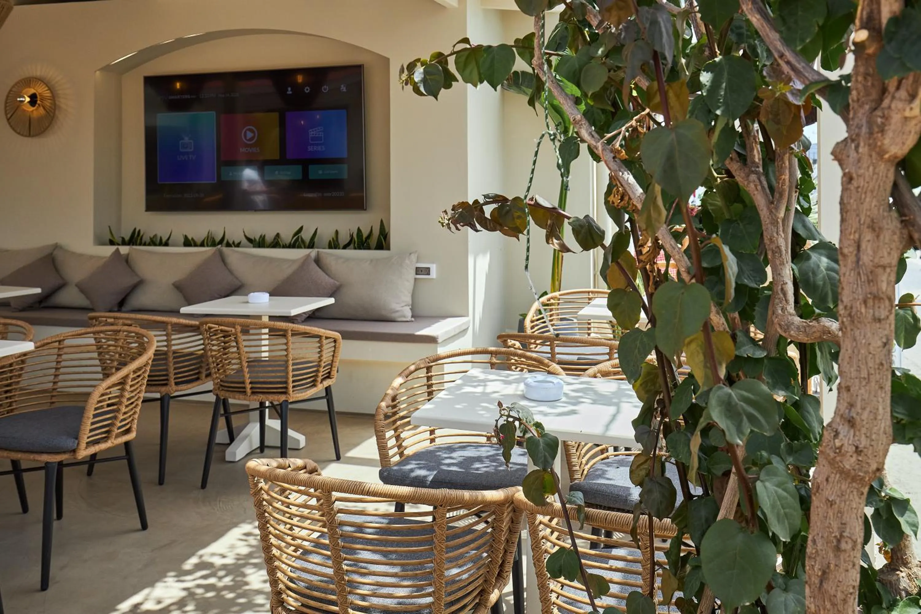 Dining area in Mila Malia Studios Hotel