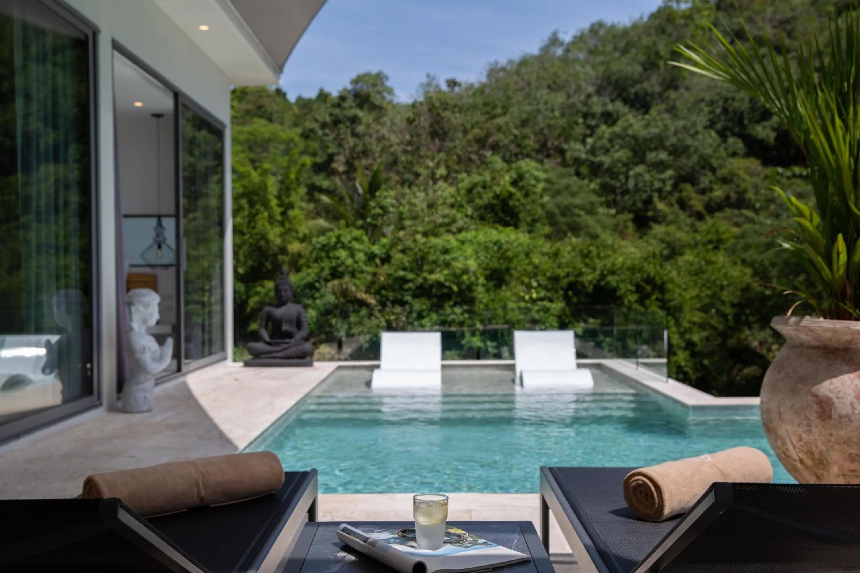 Pool view in Zog Villas