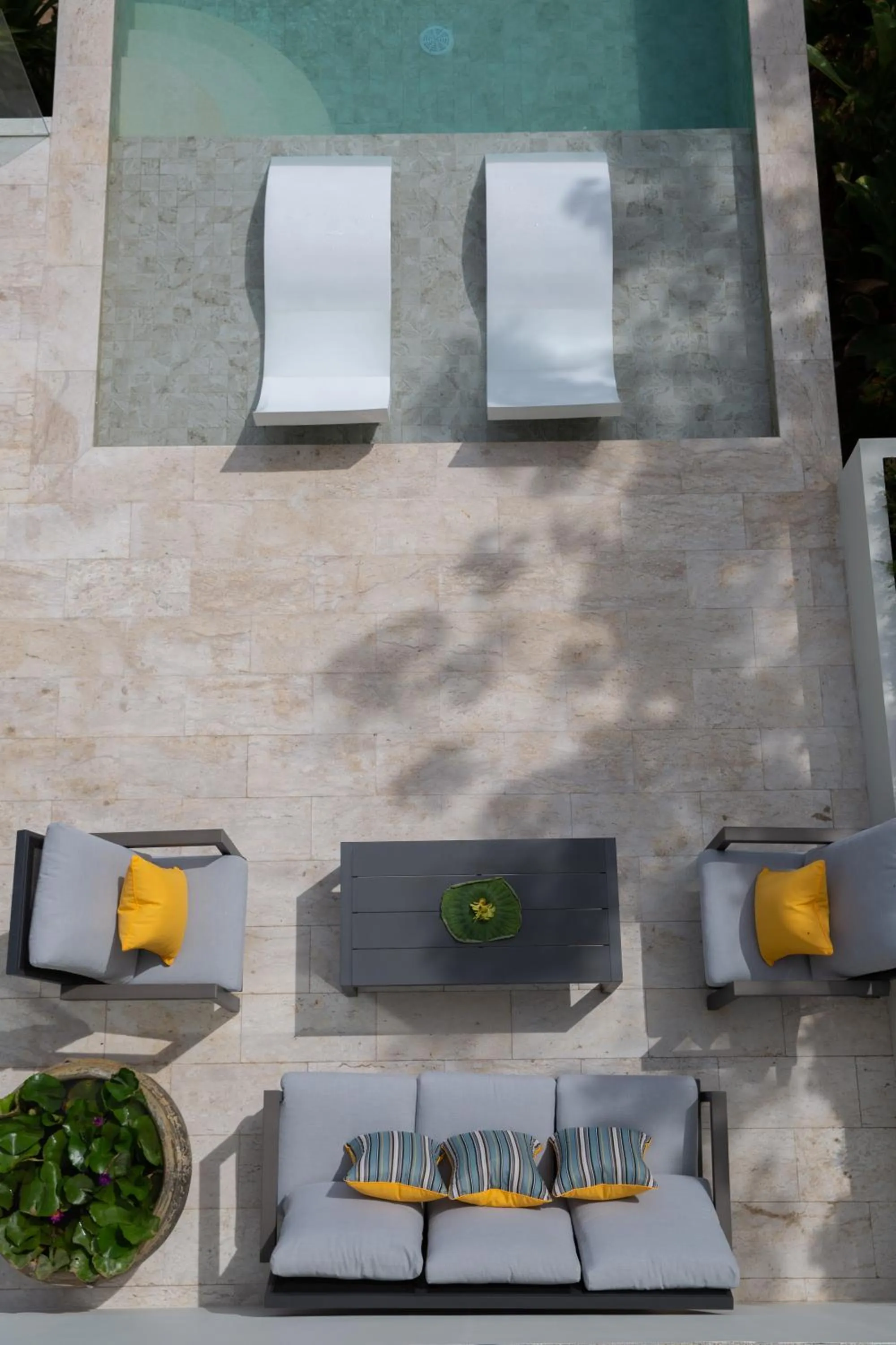 Pool view in Zog Villas