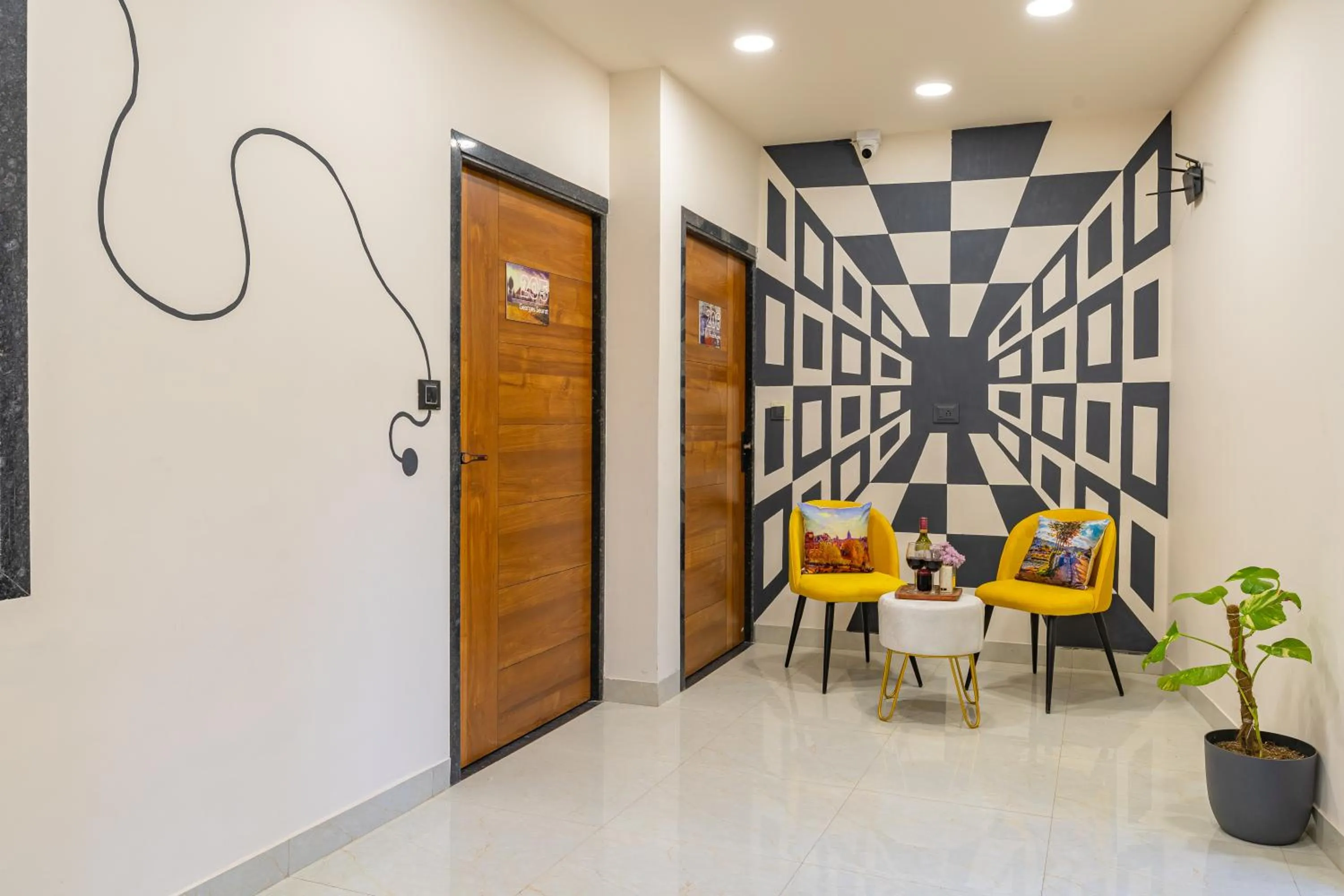 Living room in The Social Stays Jaipur formerly ArtBuzz