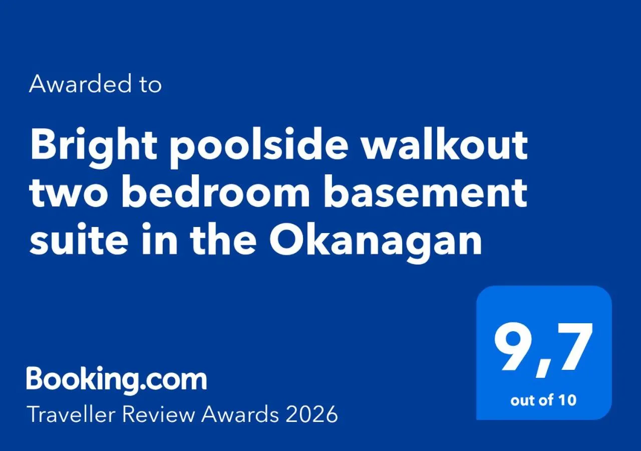 Bright poolside walkout two bedroom basement suite in the Okanagan